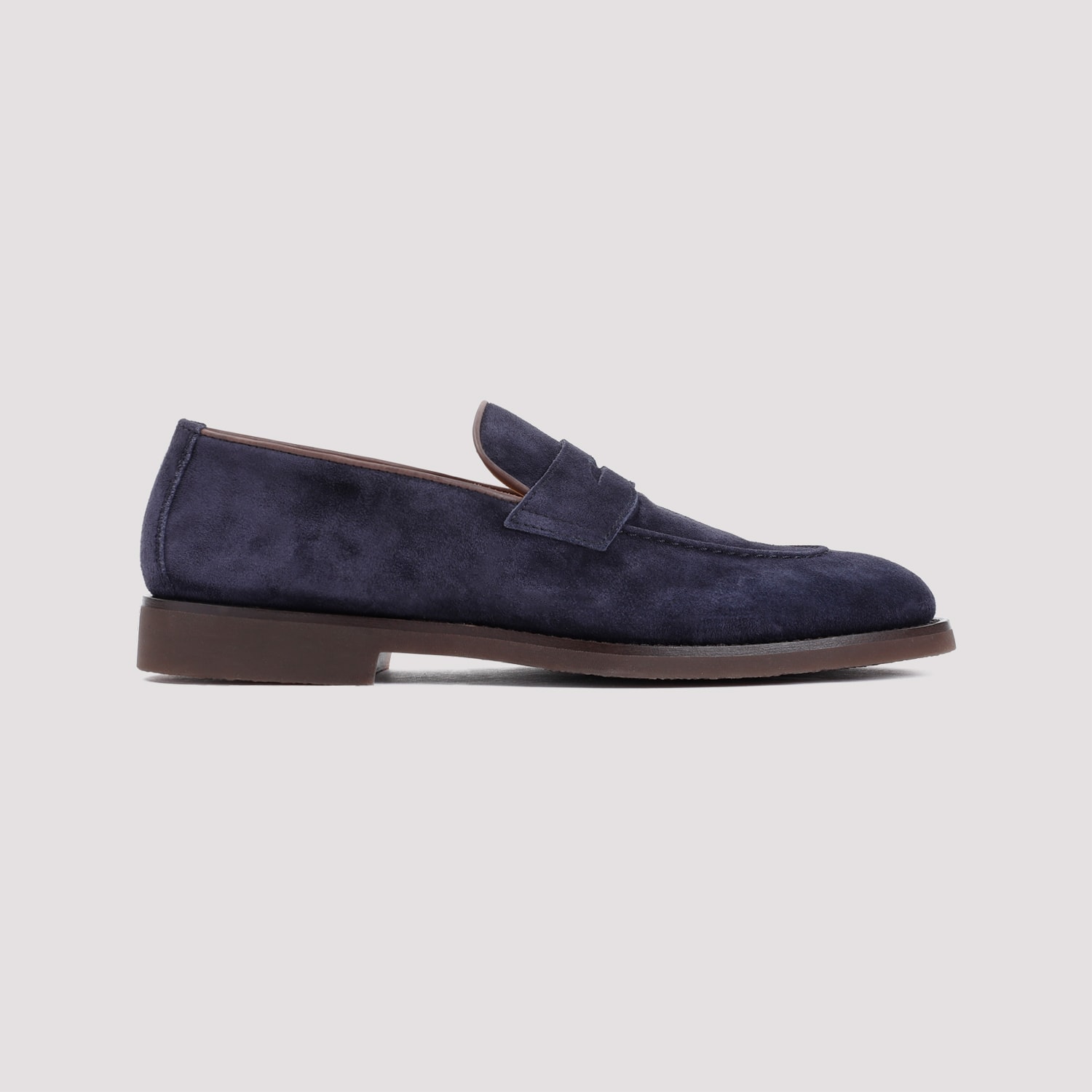 Shop Brunello Cucinelli Loafers In Dark Blue