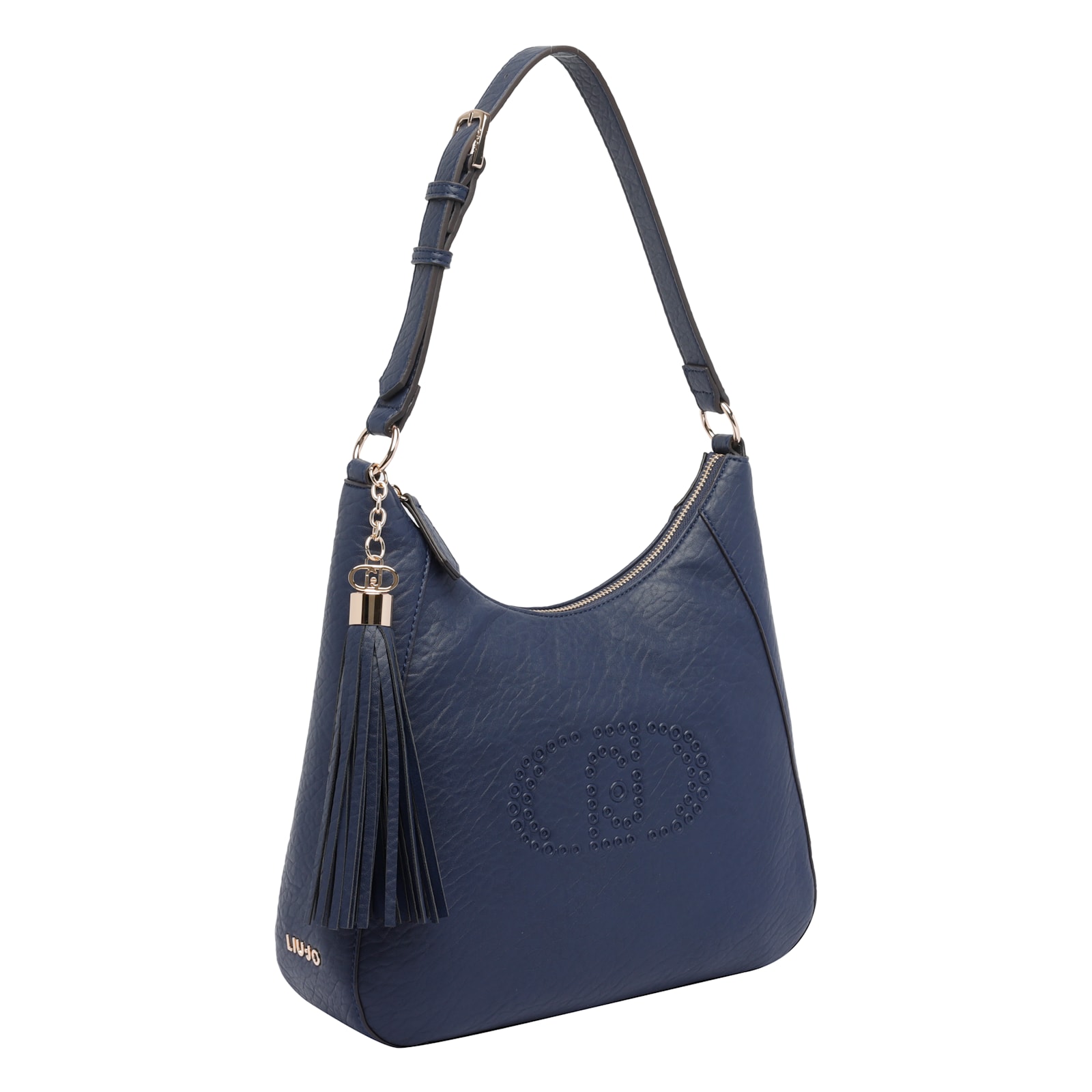 Liu •jo Versatile Shoulder Bag With Logo And Tassel In Blue