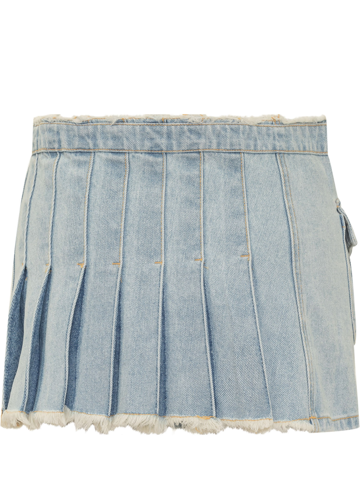 Shop Andersson Bell Apron Mini Skirt In Washed Blue