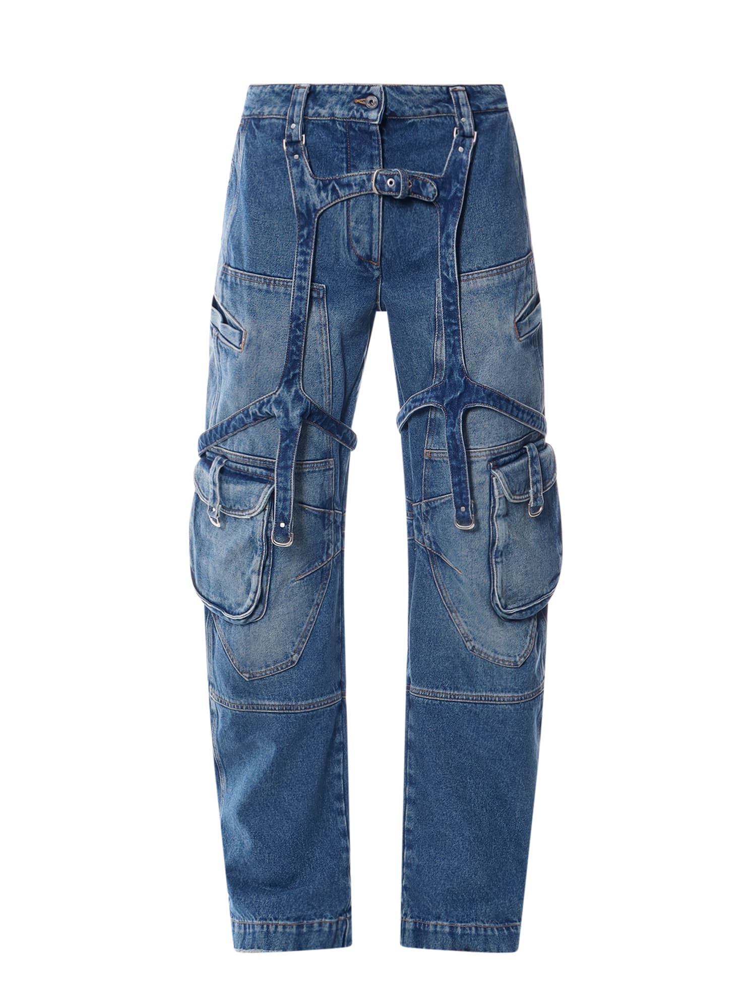 Shop Off-white Cargo Over Jeans In Blue