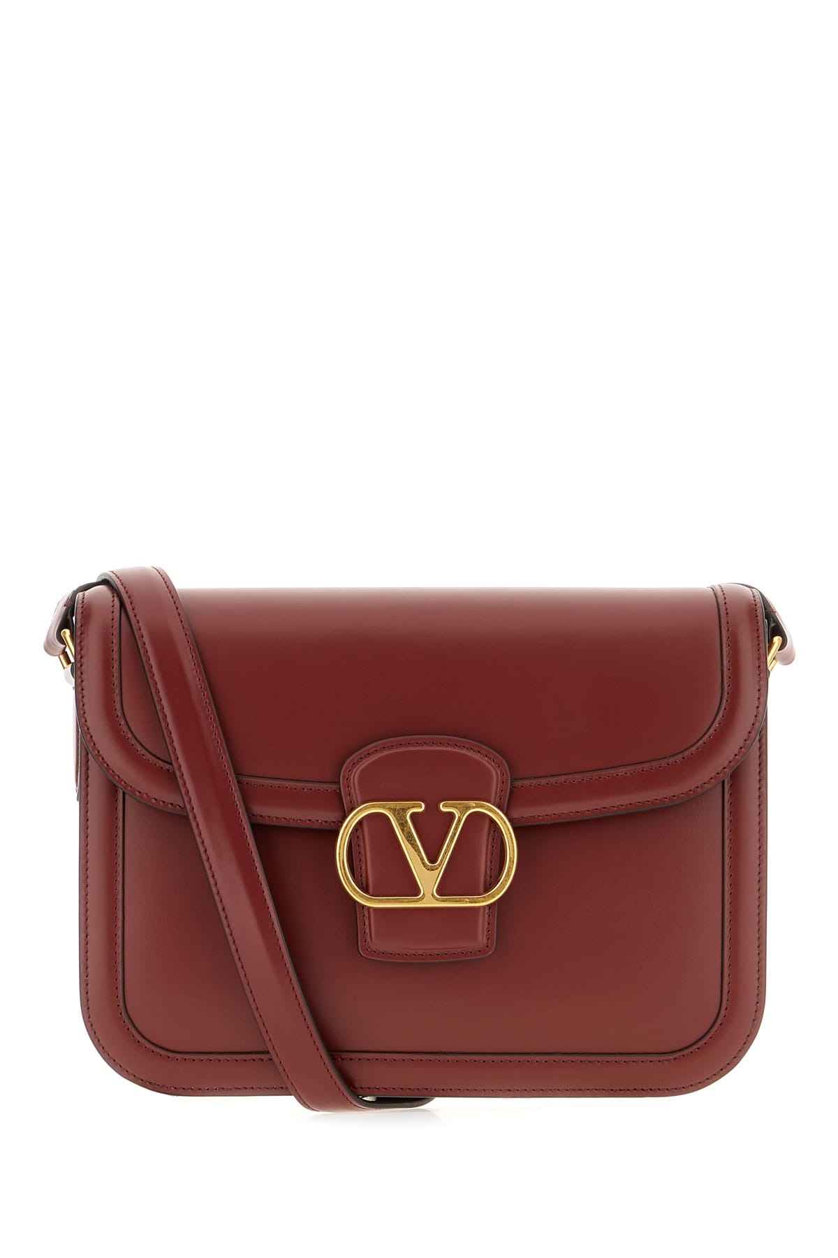 Valentino Garavani Burgundy Leather 9to5 Crossbody Bag