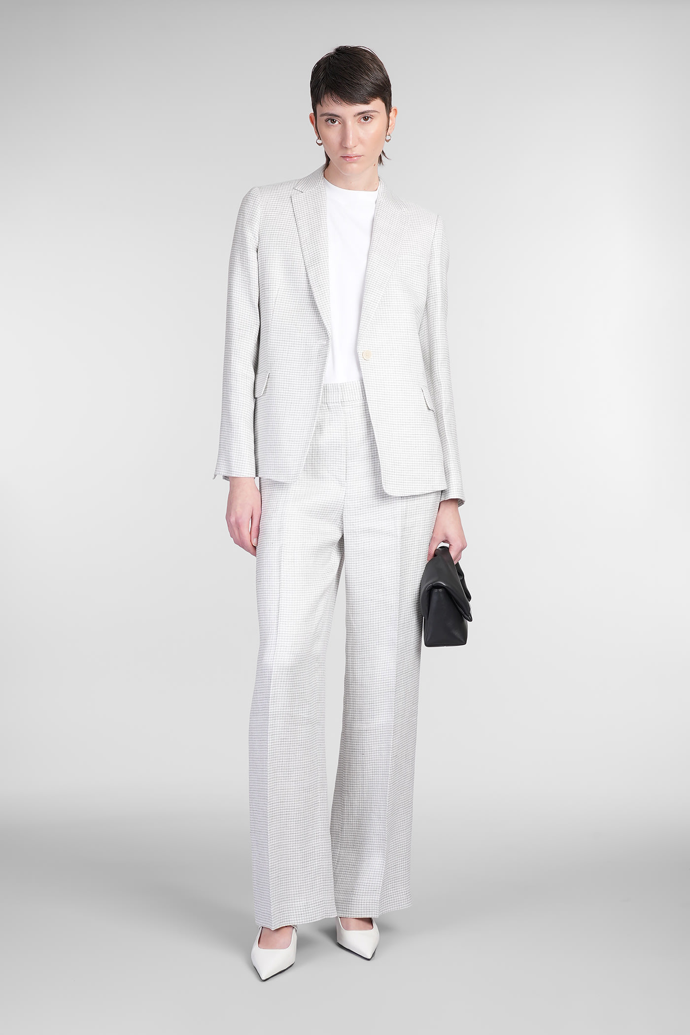 Theory Pants In Grey Linen In Grey