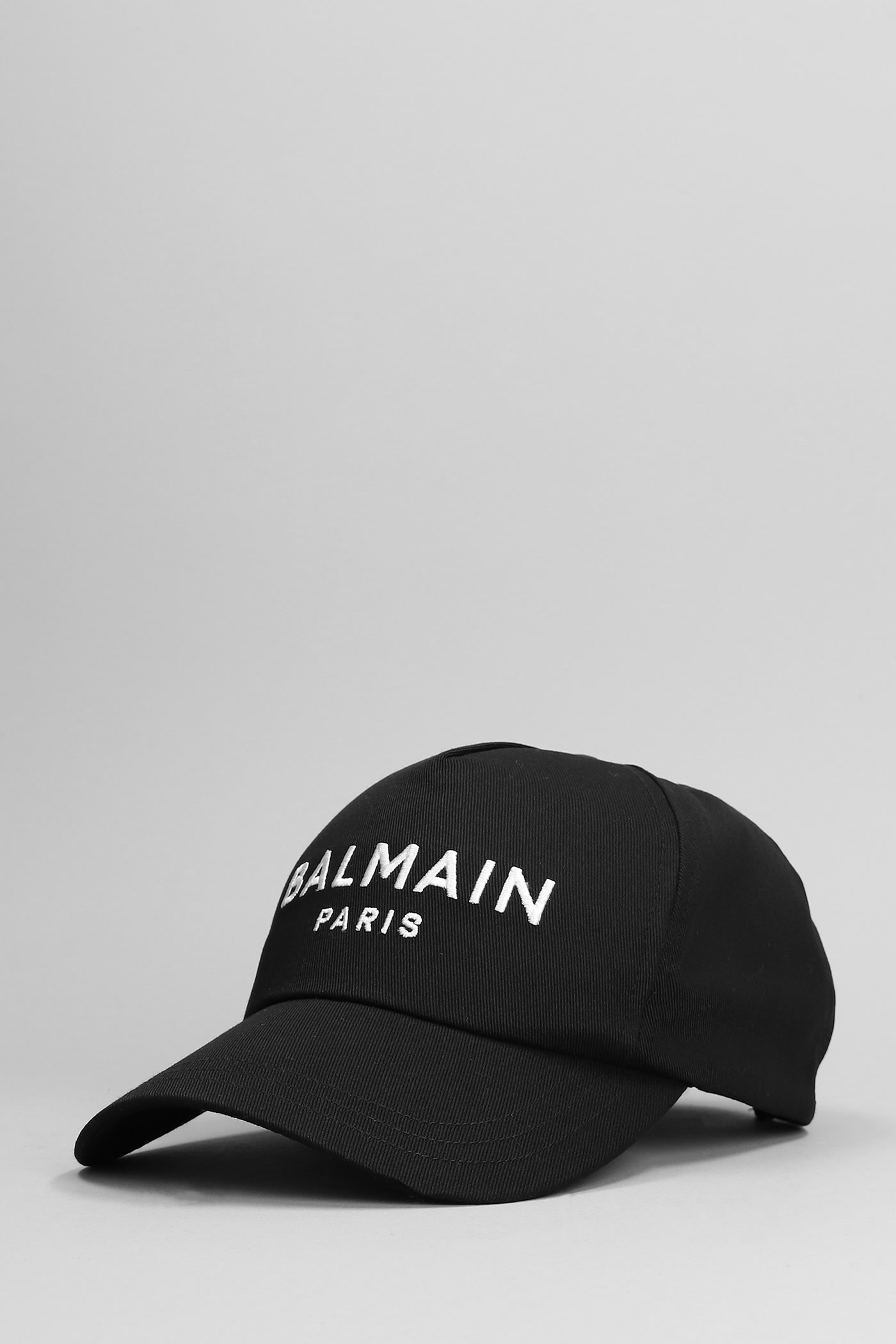 Shop Balmain Hats In Black Cotton