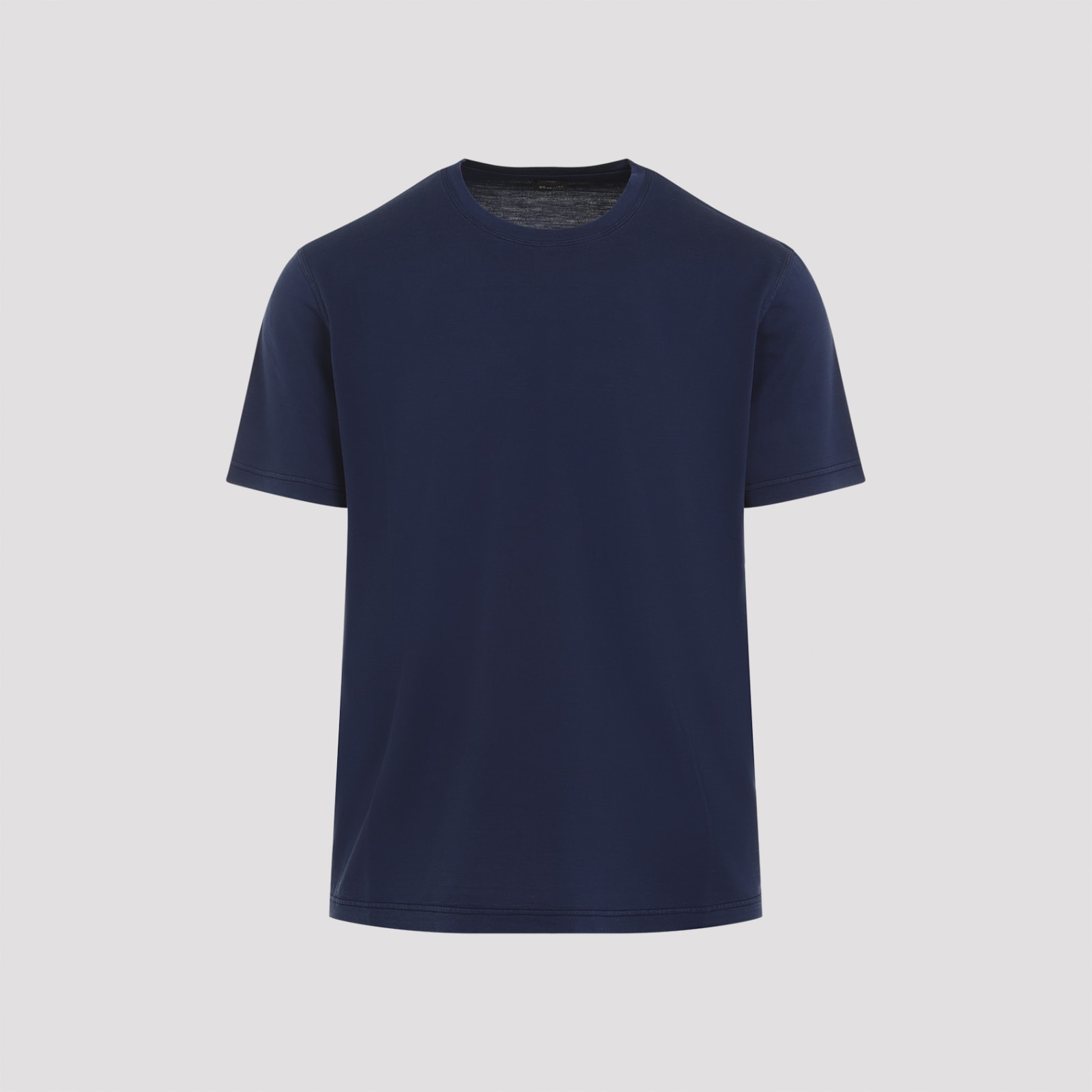 Shop Kiton Silk T-shirt In Blu Navy