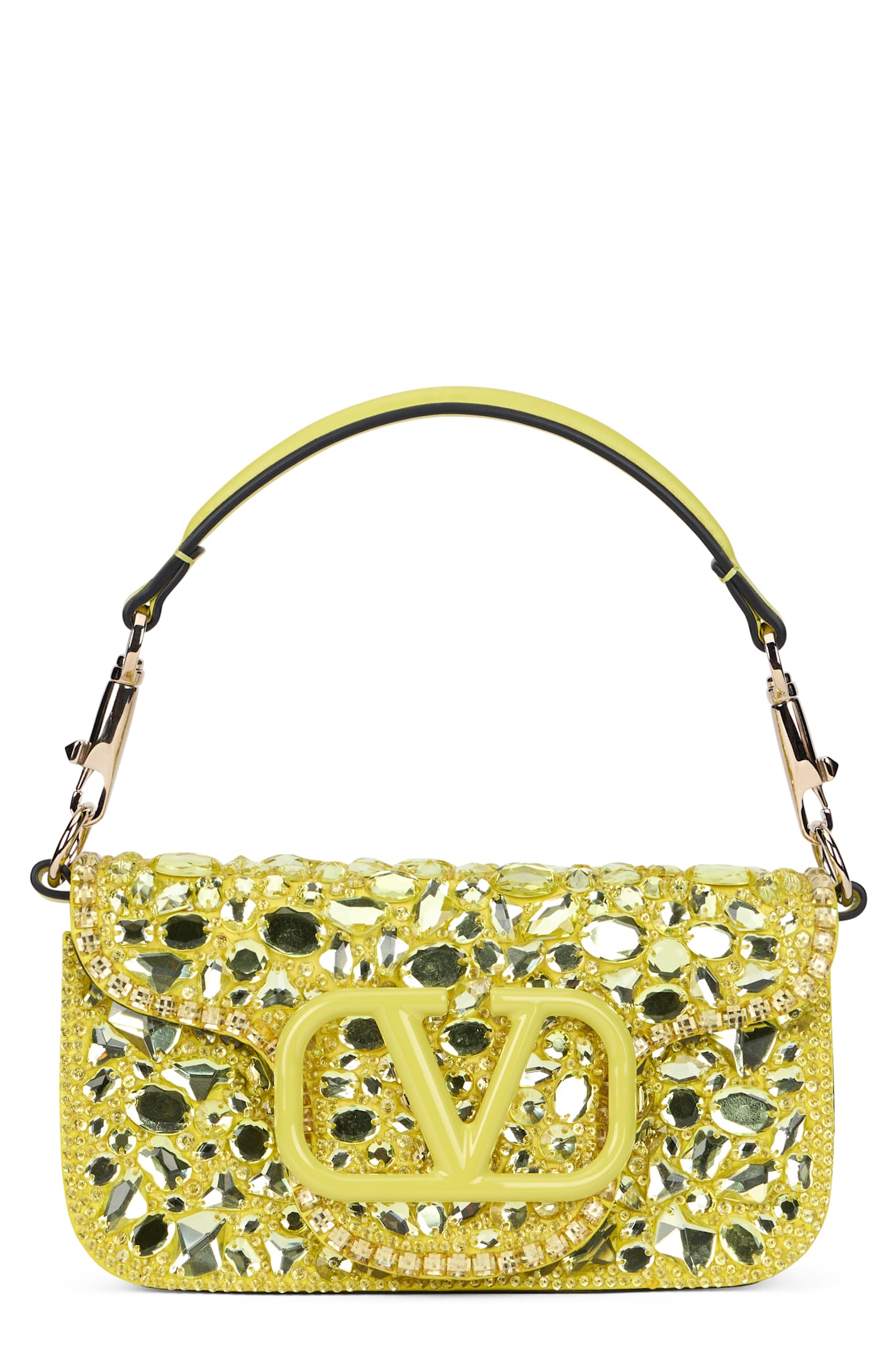 Valentino Crossbody Bag With Jewel Applications In Yellow
