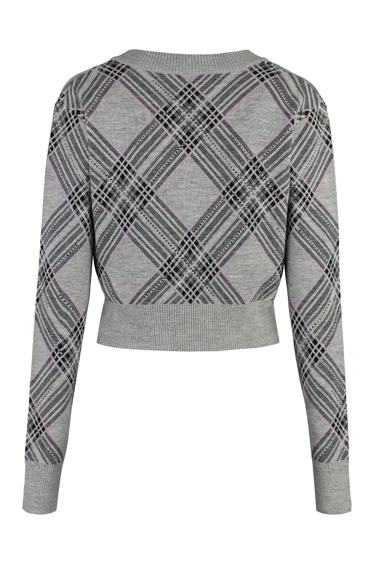 Shop Giuseppe Di Morabito Merino Wool Cardigan In Grey