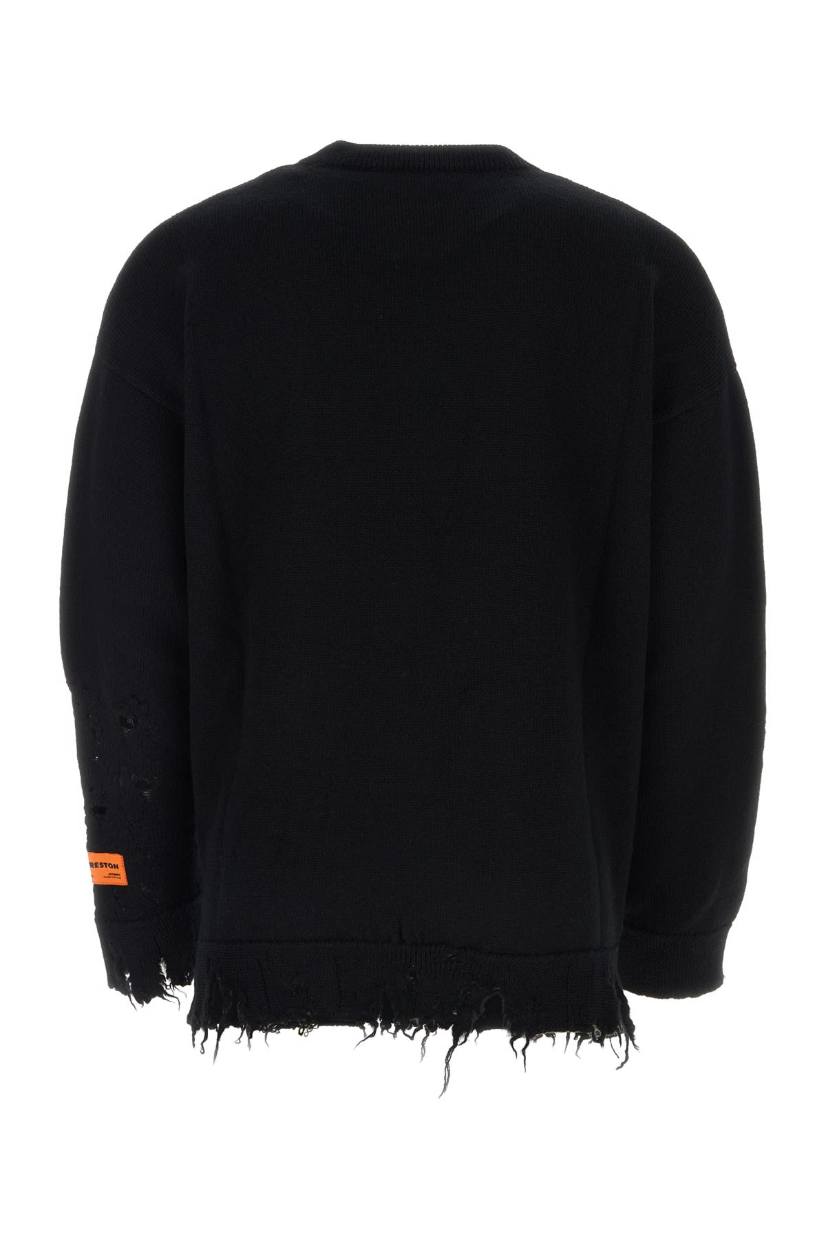 Heron Preston Black Wool Sweater In Blackwhite