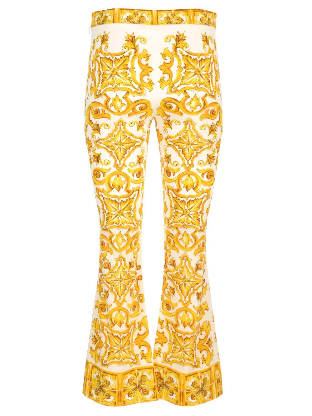 Shop Dolce & Gabbana Trumpet Trousers In Yellow