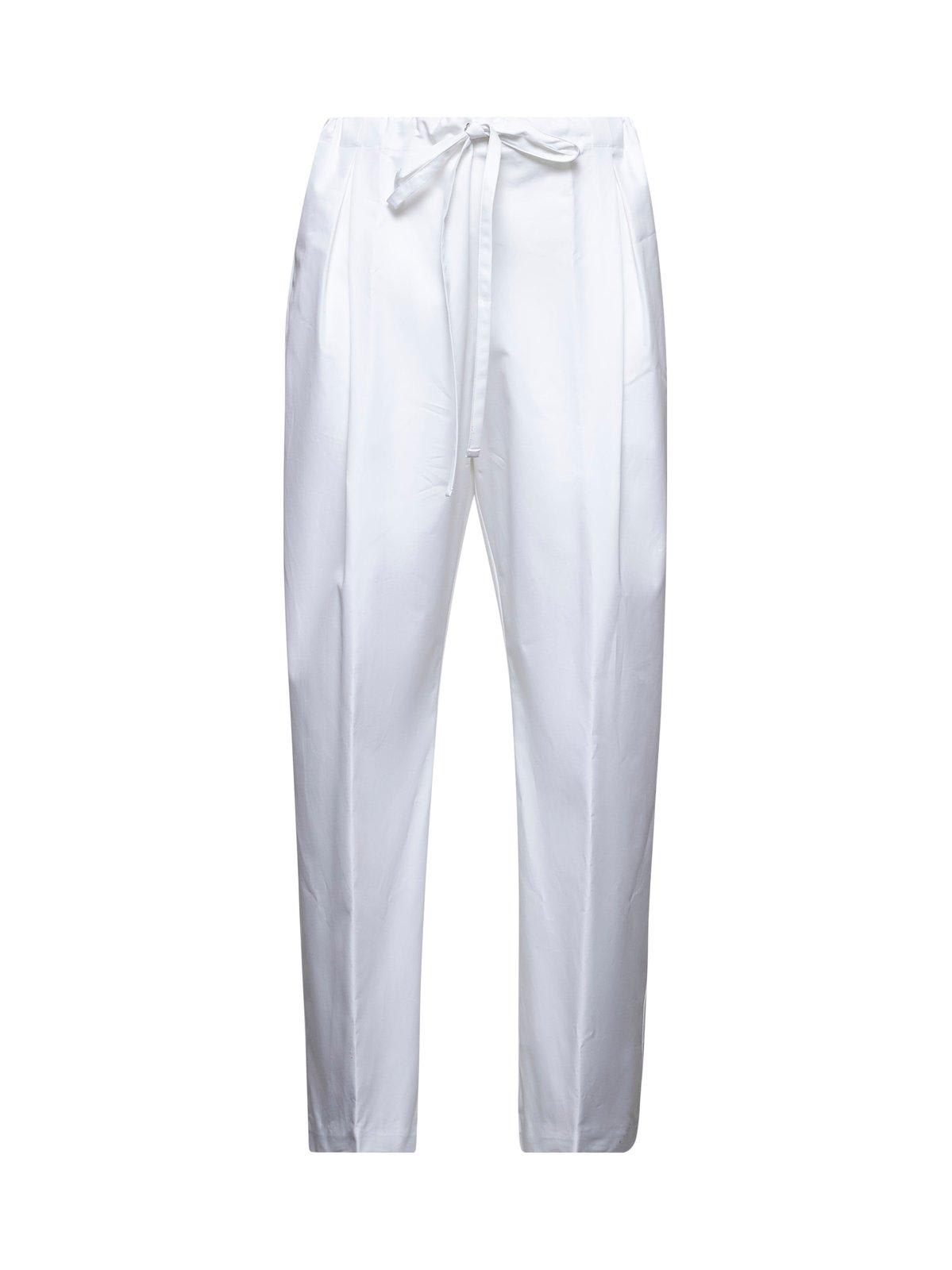 Khaite White Poplin Trenton Trousers In White