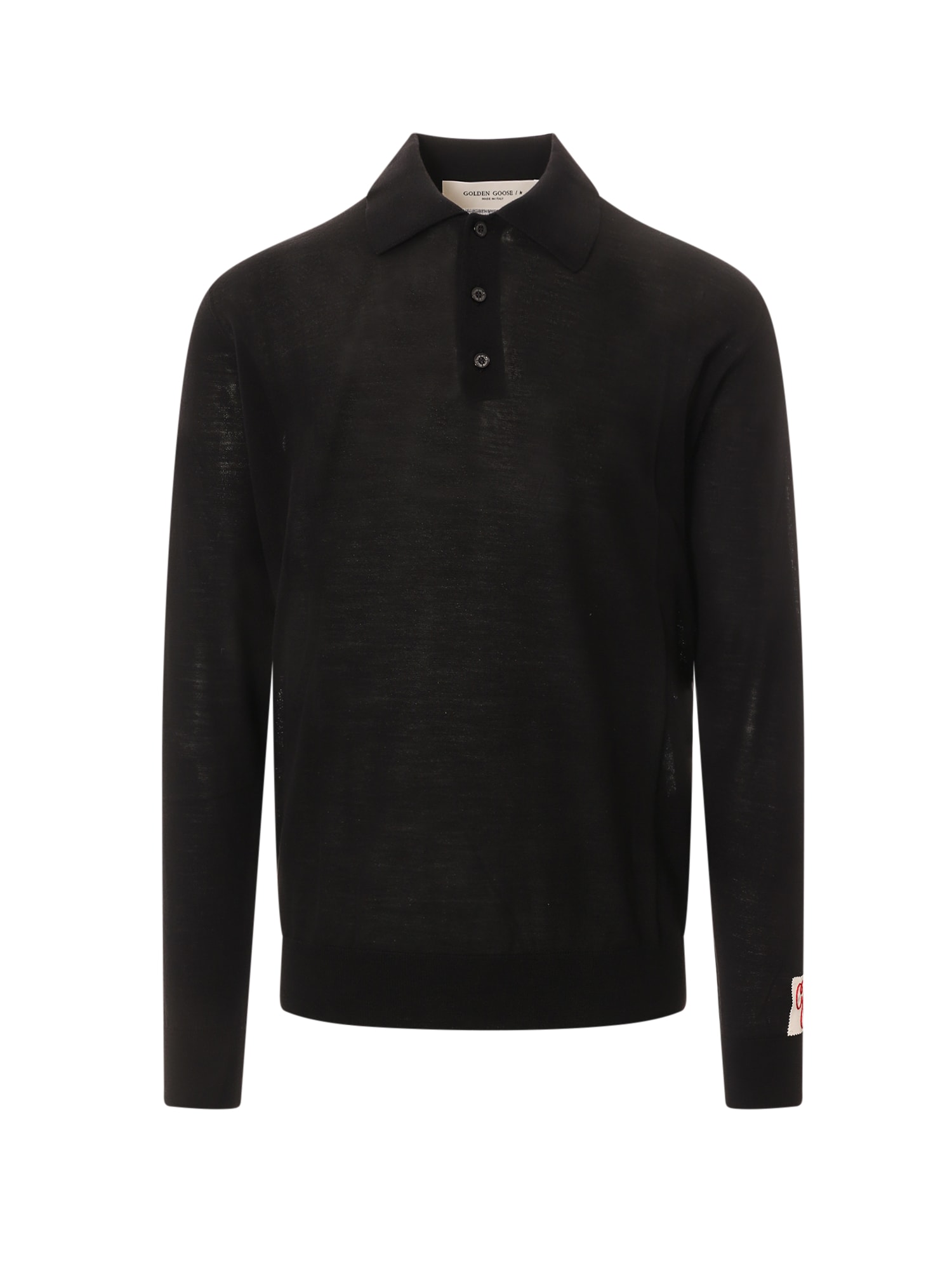 Shop Golden Goose Polo Shirt In Black