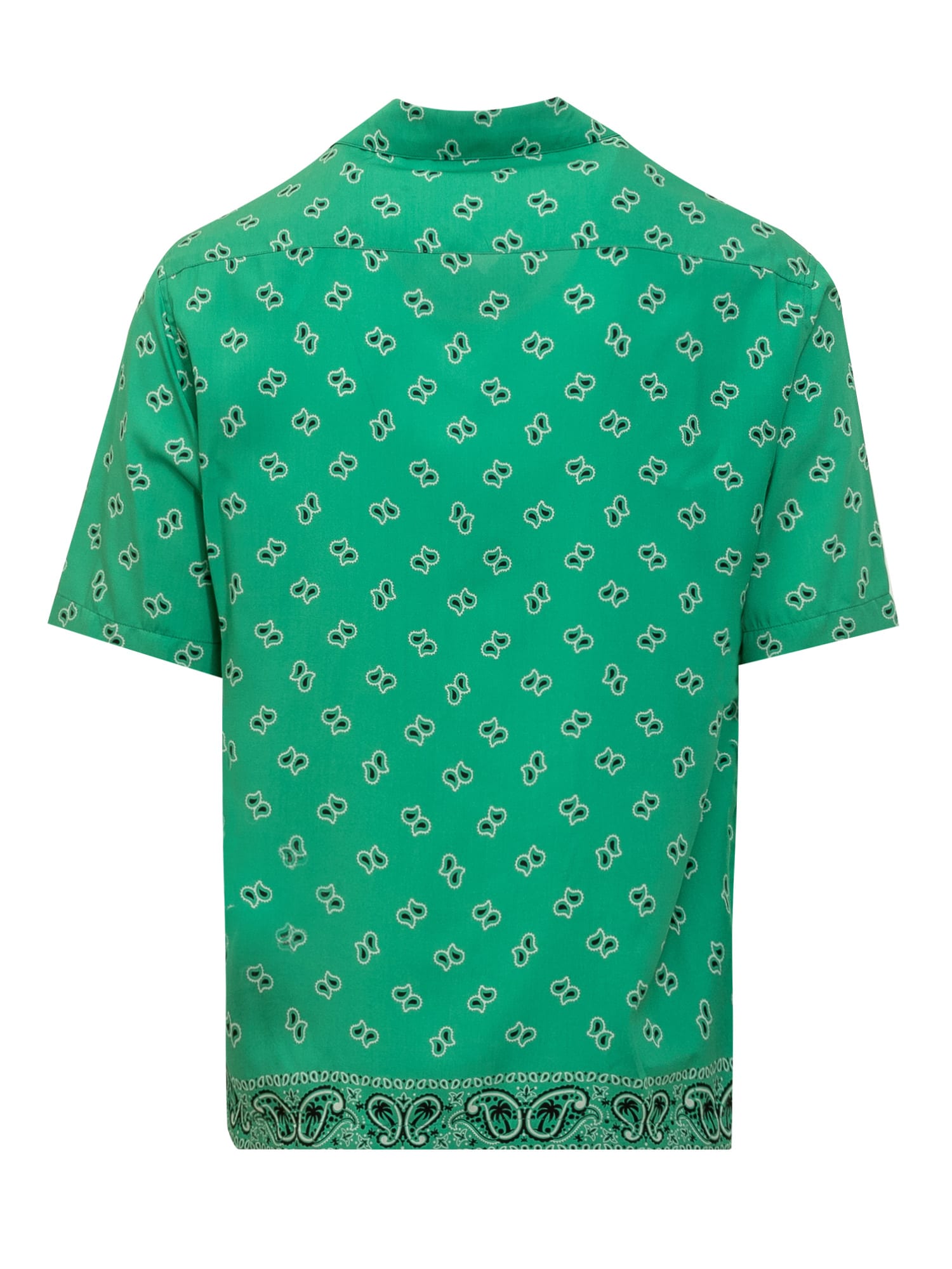 Shop Palm Angels Shirt With Paisley Print In Green