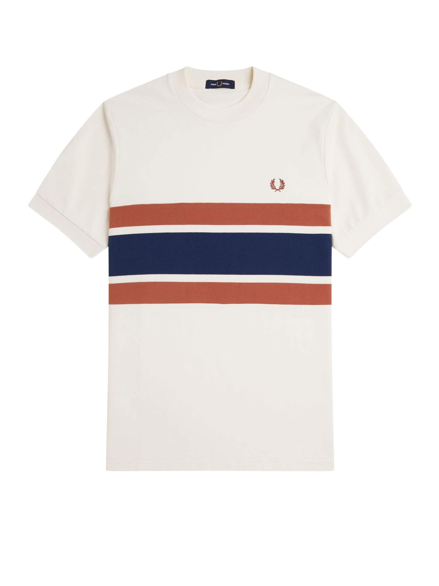 Cotton T-shirt With Striped Motif