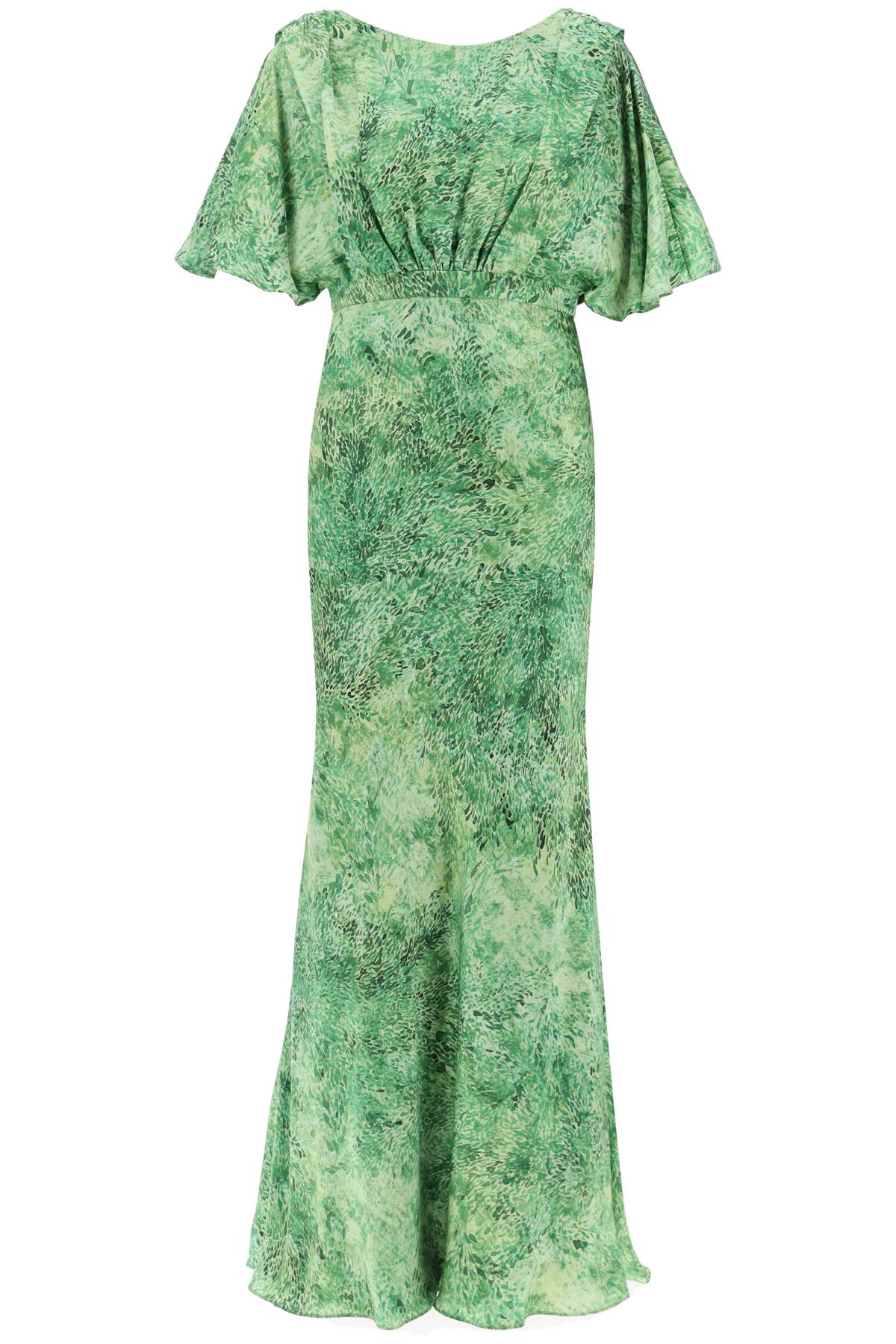 Shop Saloni Winona Silk Maxi Dress In Thistledown Verte (green)