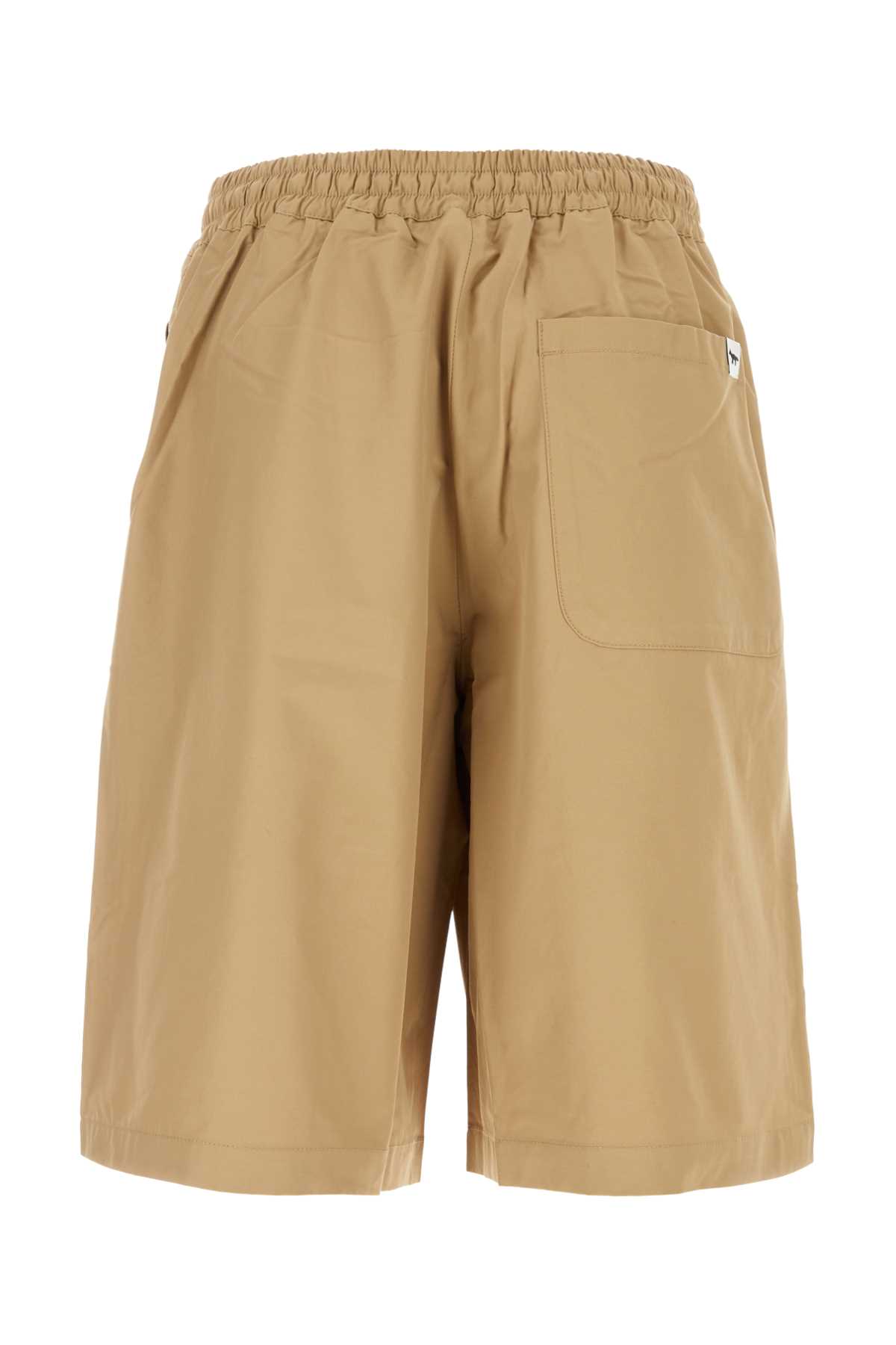 Maison Kitsuné Camel Cotton Blend Bermuda Shorts In P220