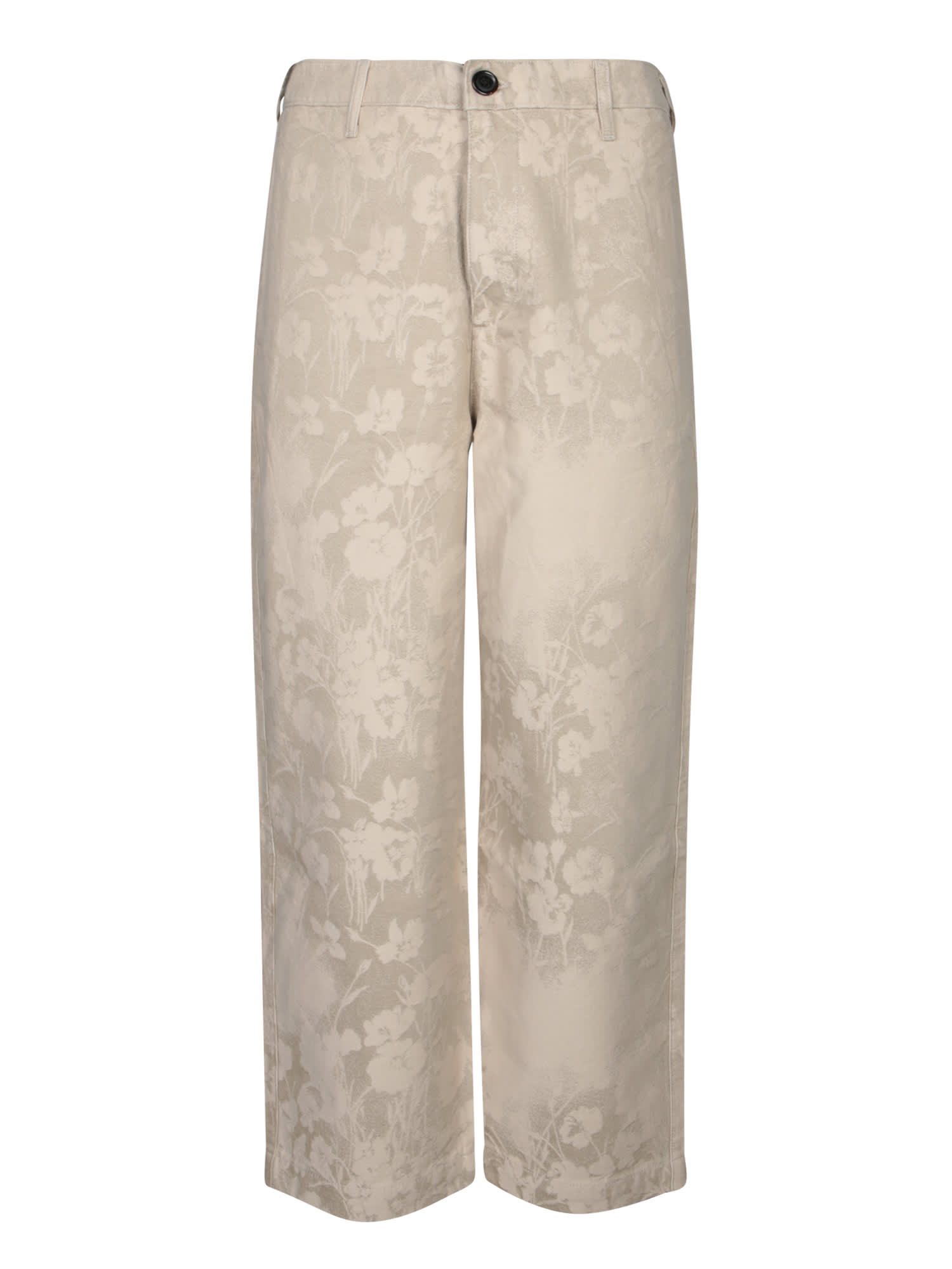 Shop Paul Smith Beige Floral Jacquard Jeans