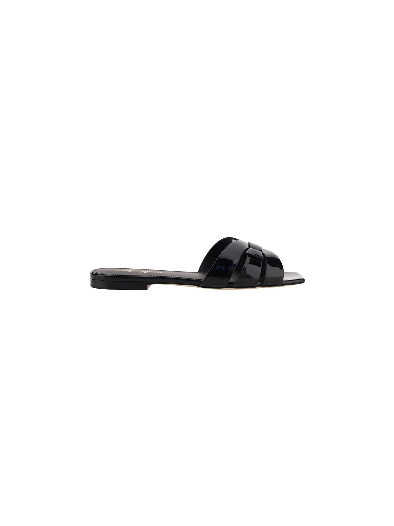 Shop Saint Laurent Tribute Sandal In Nero