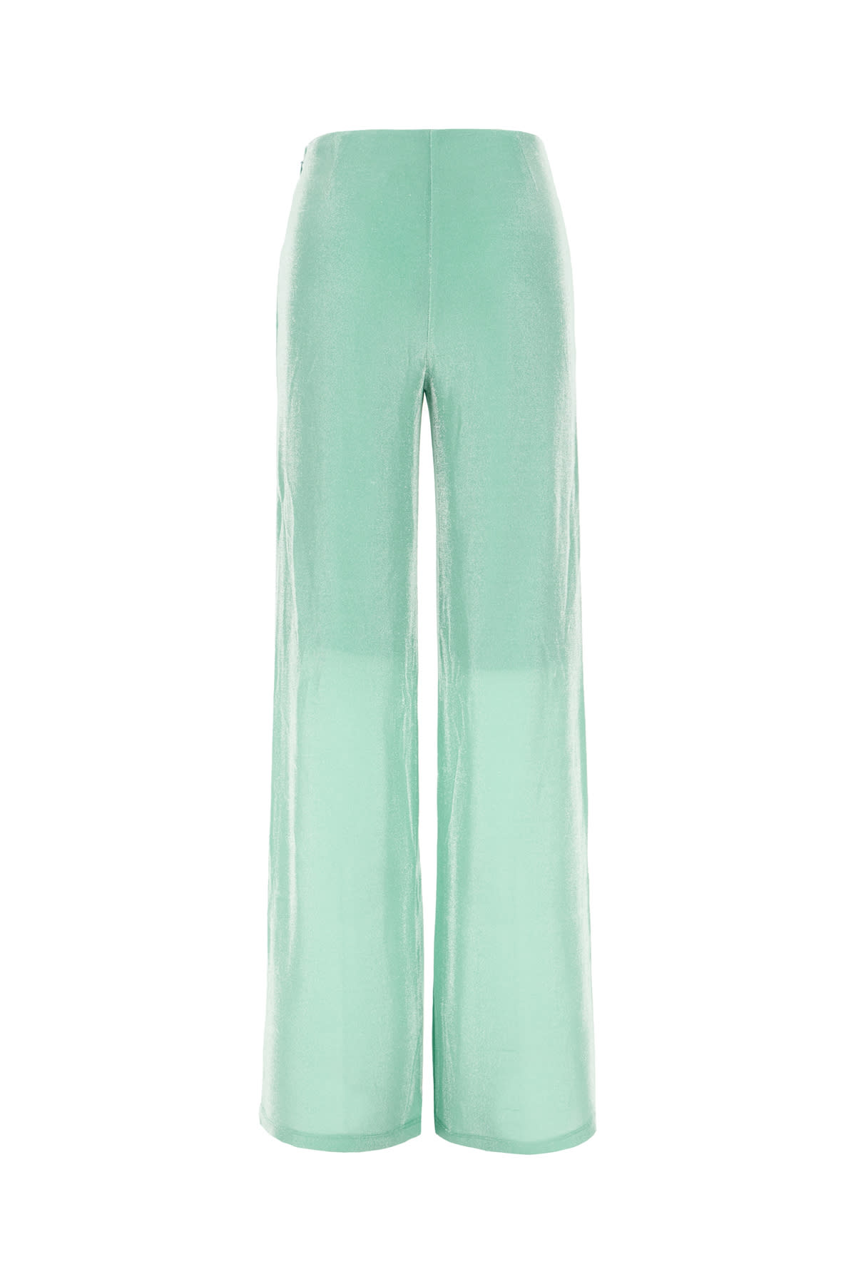 Shop Rotate Birger Christensen Sea Green Nylon Blend Pants In 145416