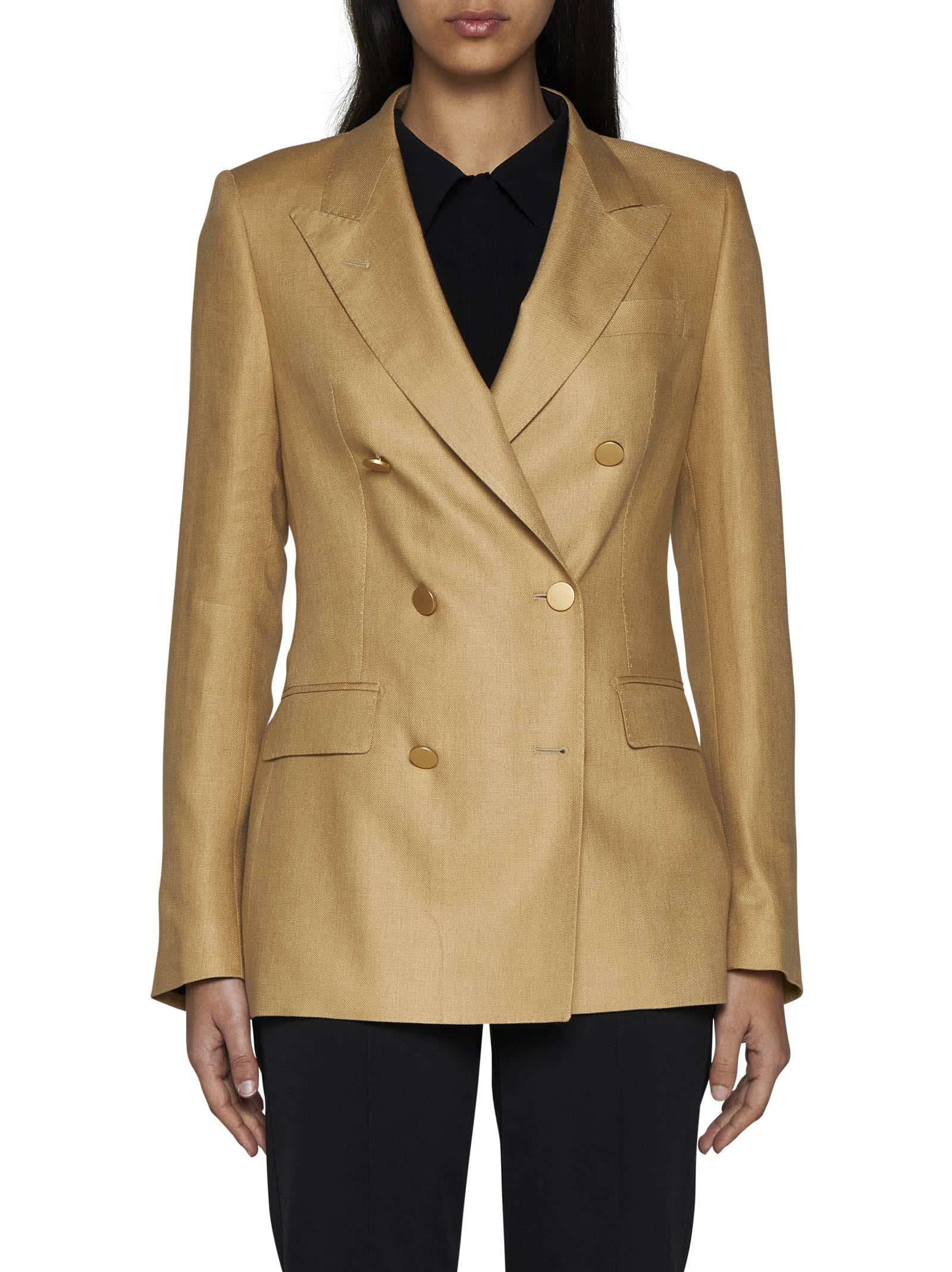 Shop Tagliatore Blazer In Beige