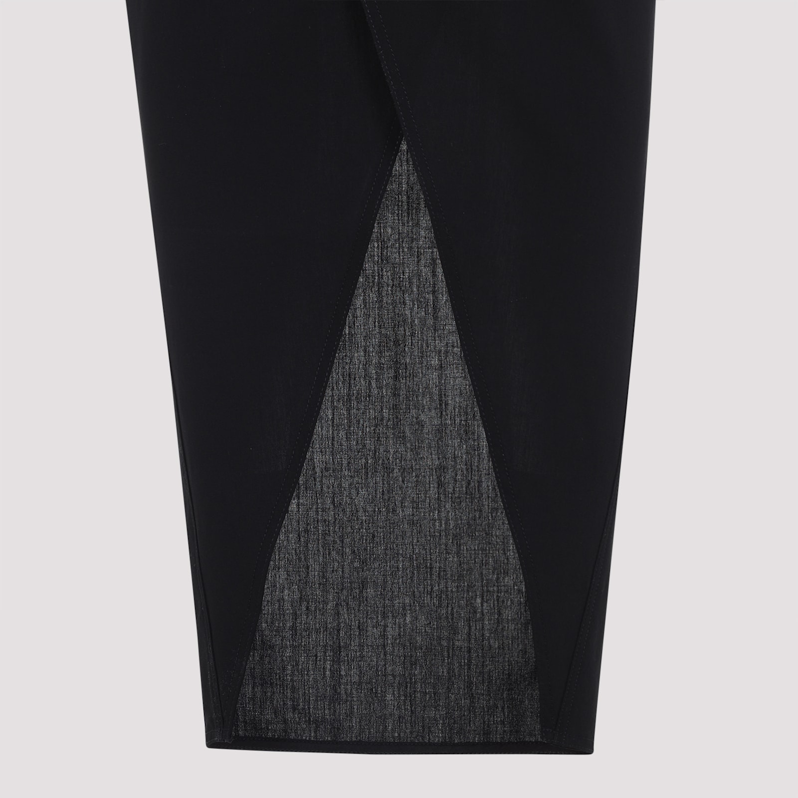 Rick Owens Soft Pillar Asymmetric Wrap Long Skirt In Black