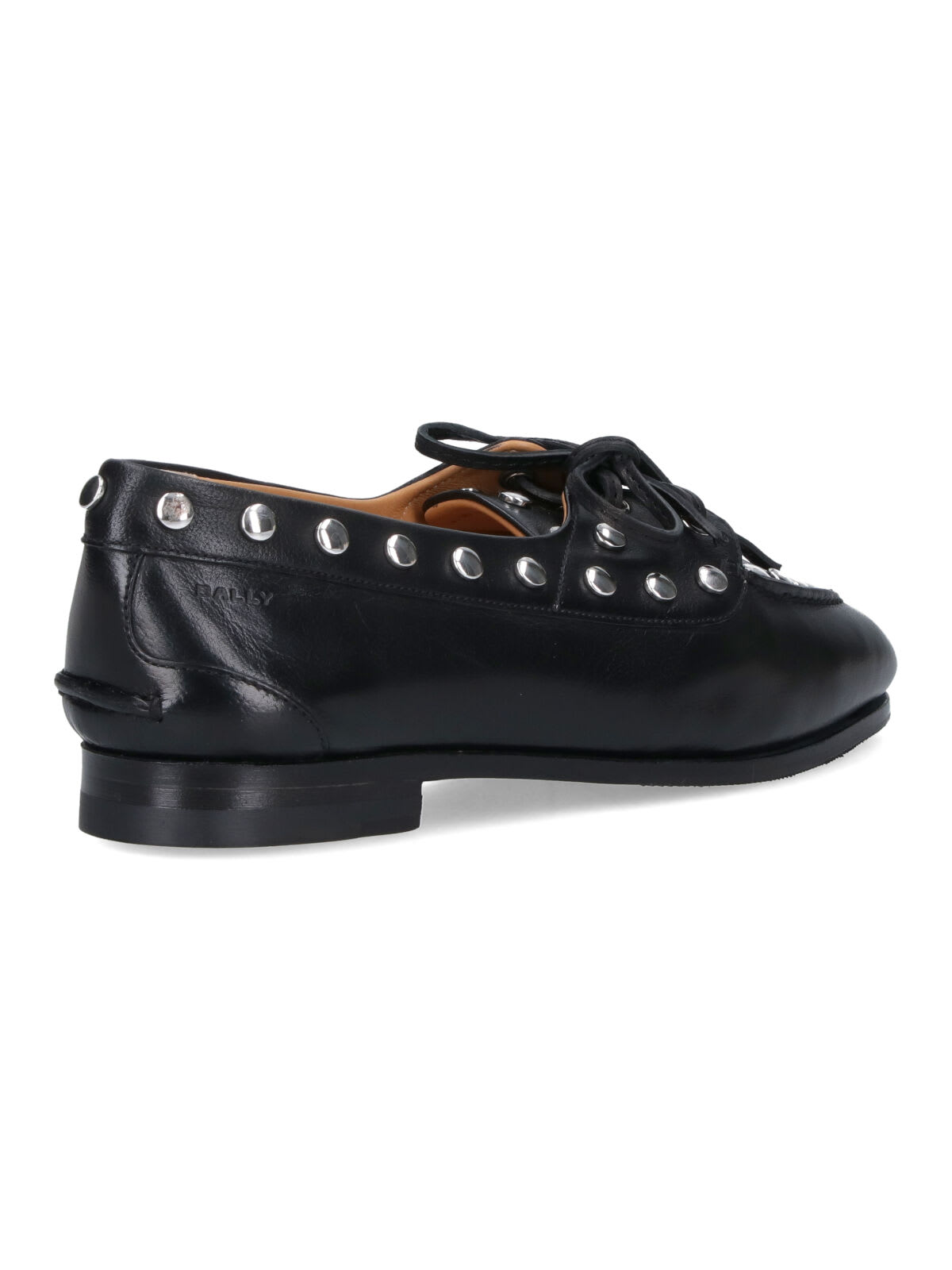 Bally Round Toe Slip-on Moccasins With Tonal Logo Detail In Black