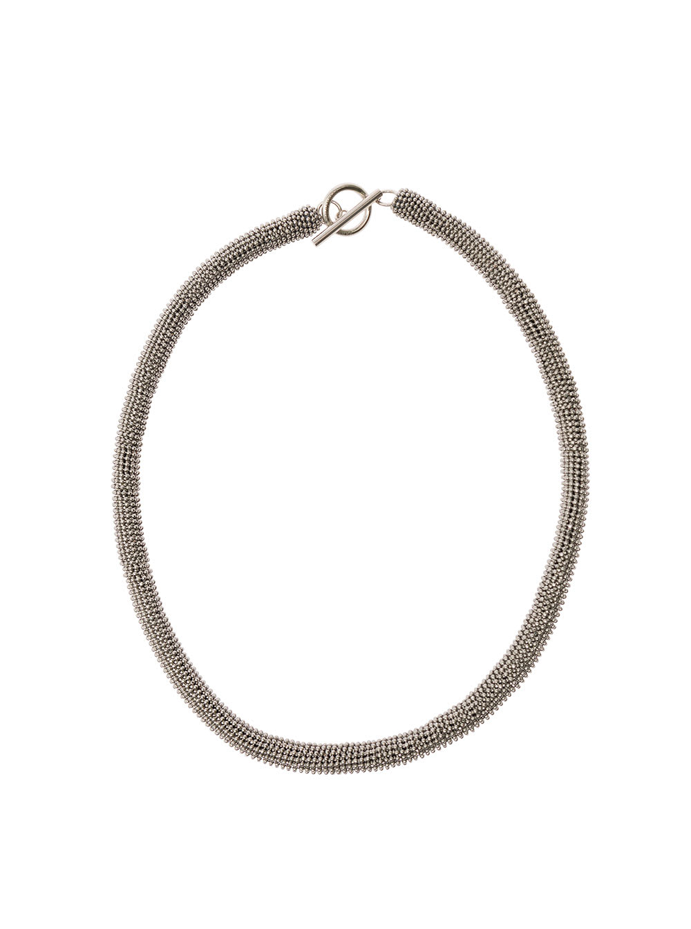 Shop Brunello Cucinelli Silver-tone Necklace With Beads In Brass Woman