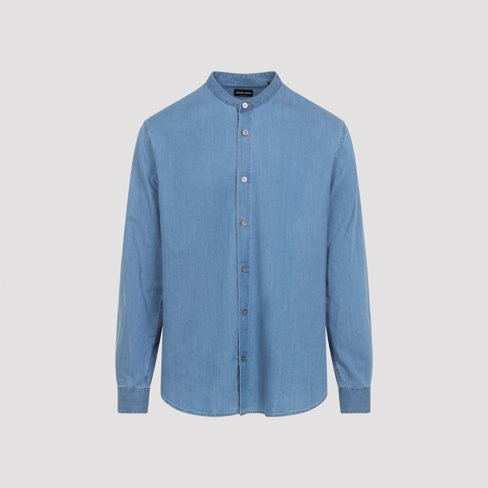 Giorgio Armani Long Sleeve Shirt In Blue