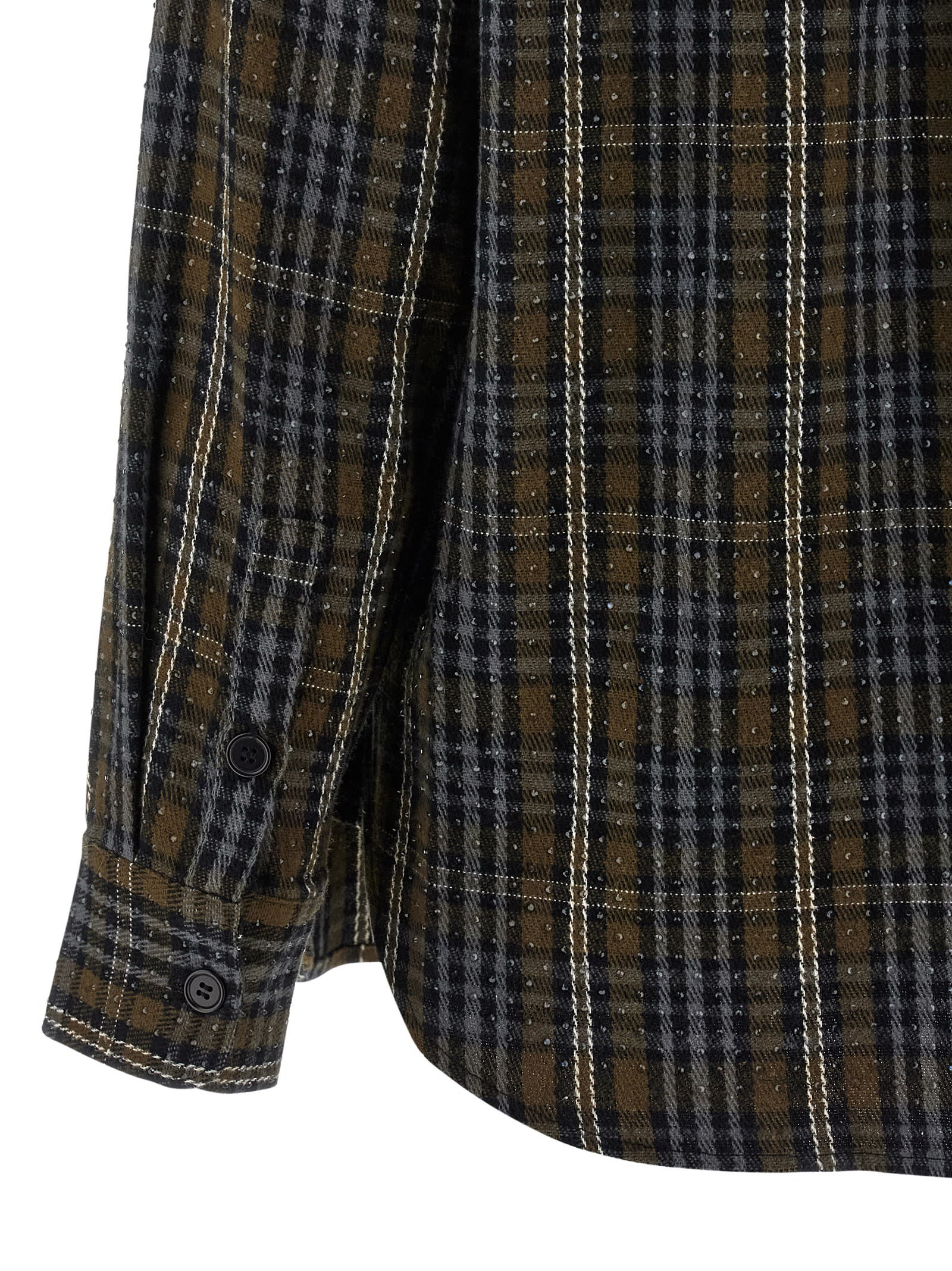 P.a.r.o.s.h Parosh Sequined Cotton Shirt In Green