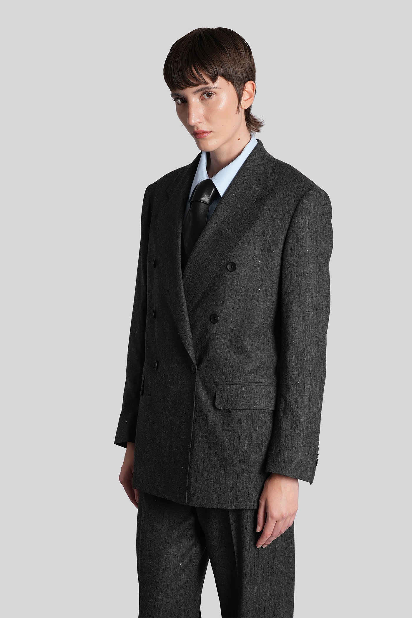 Tagliatore J-loreley19b Blazer In Grey Viscose In Black