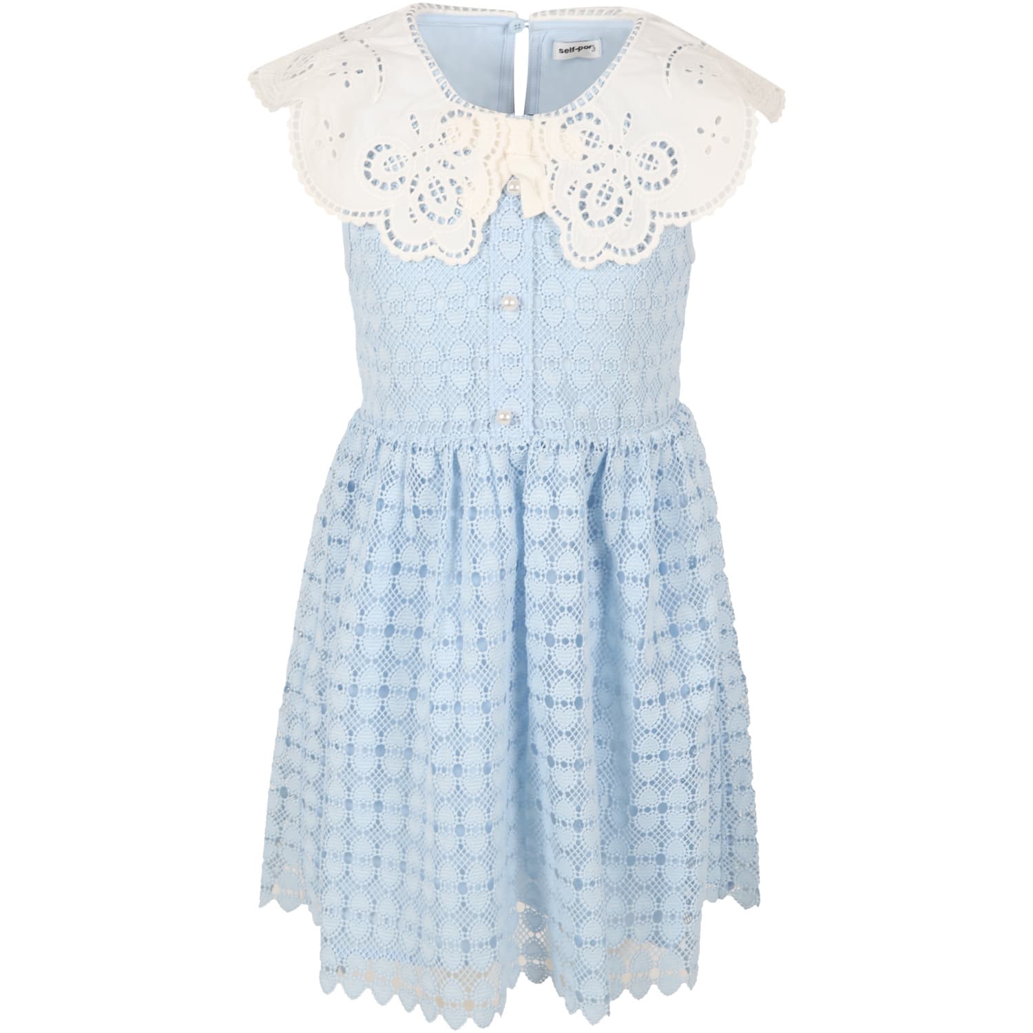 self-portrait Light Blue Dress For Girl With Hearts