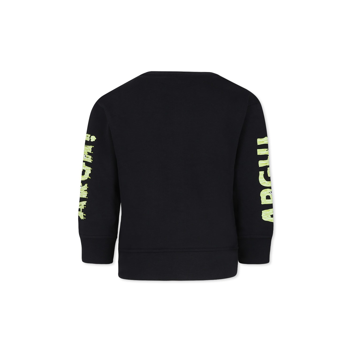 Stella Mccartney Black Sweatshirt For Boy With Frankestein Print In Black