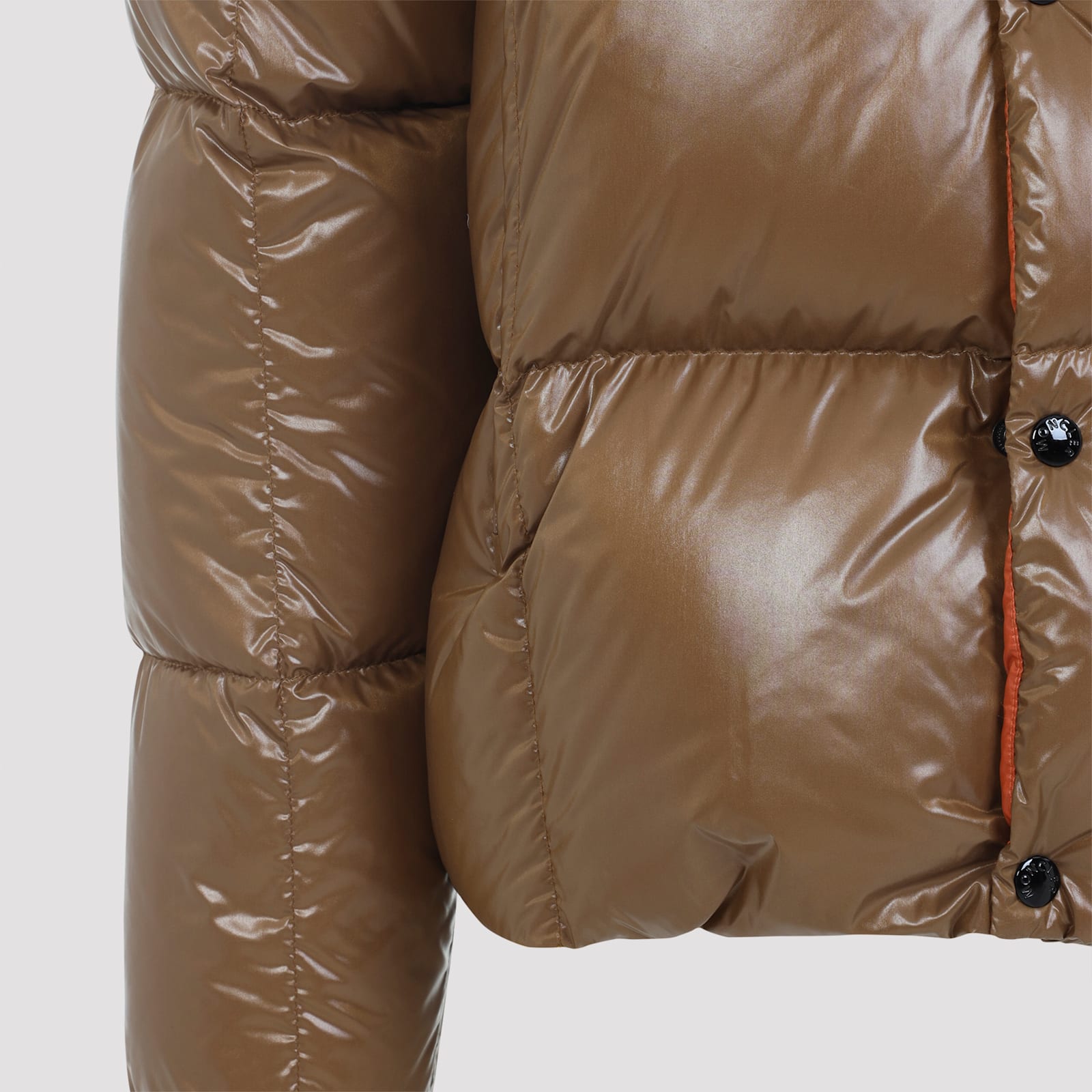 Moncler Parana Hooded Cropped Down Jacket In Brown