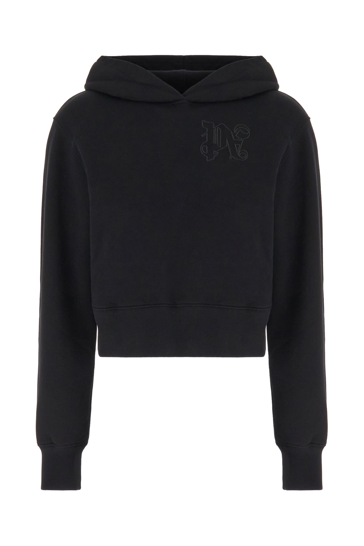 Shop Palm Angels Black Stretch Cotton Sweatshirt