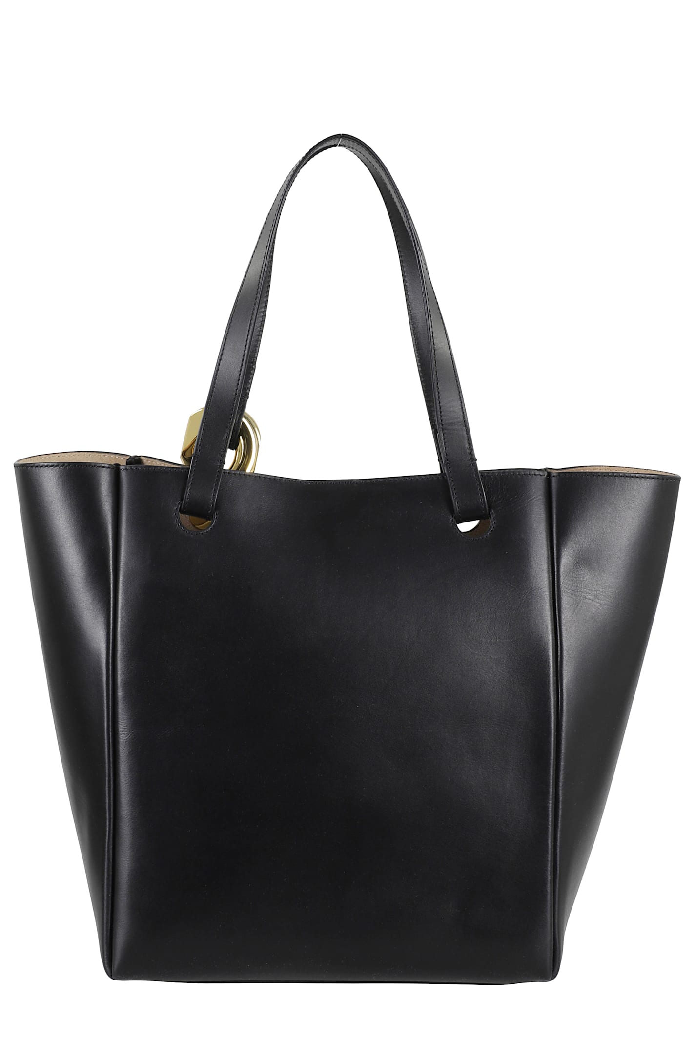 Jw Anderson Black Leather Jwa Corner Shopping Bag In Black