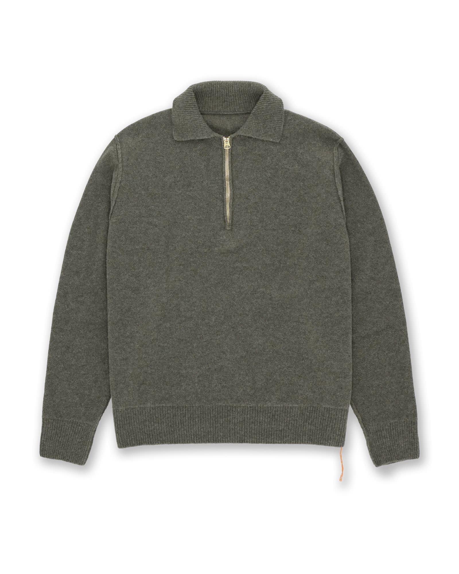 Woven Wool Zippered Sweatshirt