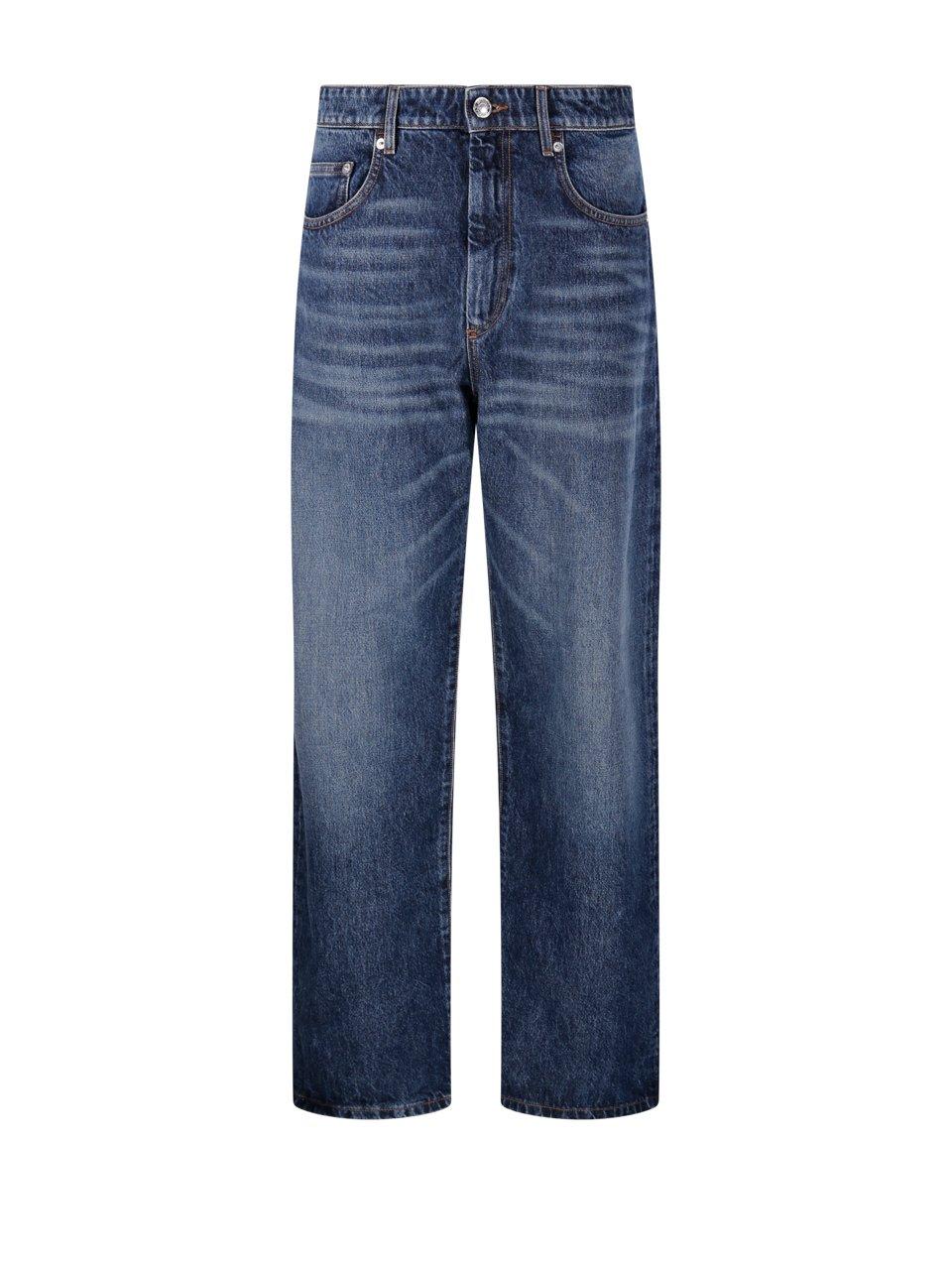 Button Detailed Straight Leg Jeans