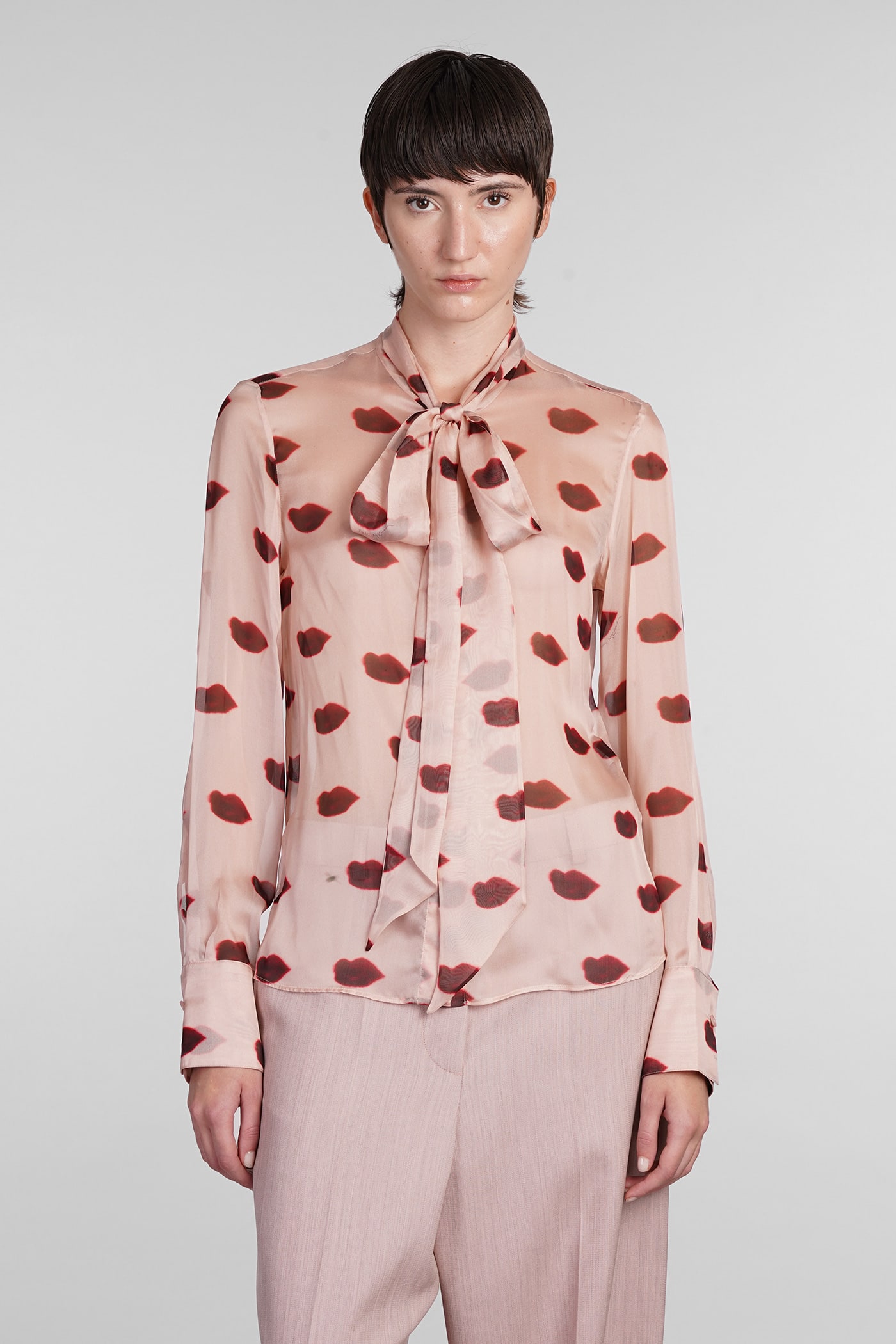 Shop Stella Mccartney Shirt In Rose-pink Silk