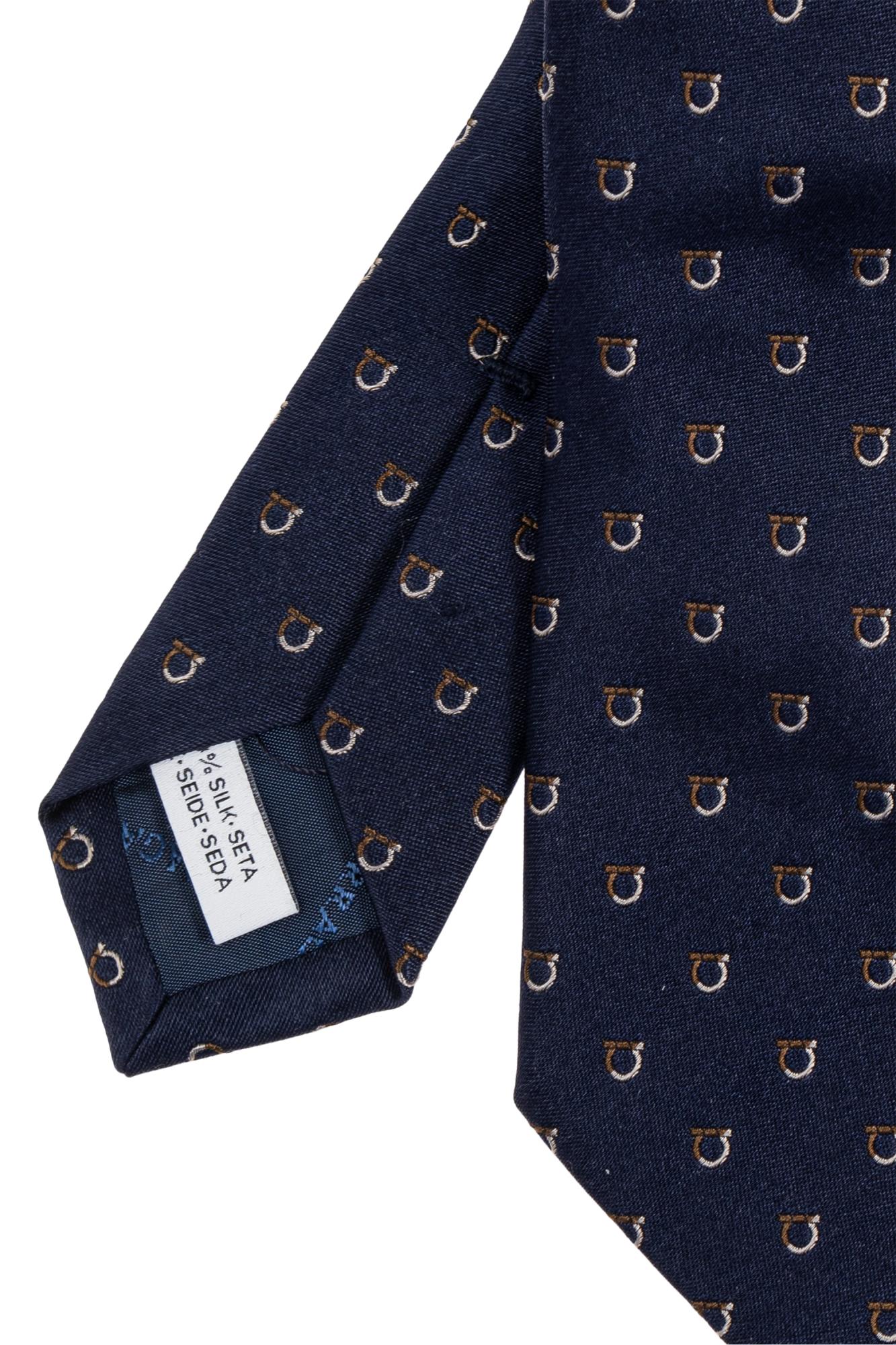 Ferragamo Gancini Bicolor Jacquard Tie Ties And Bow Ties Blue