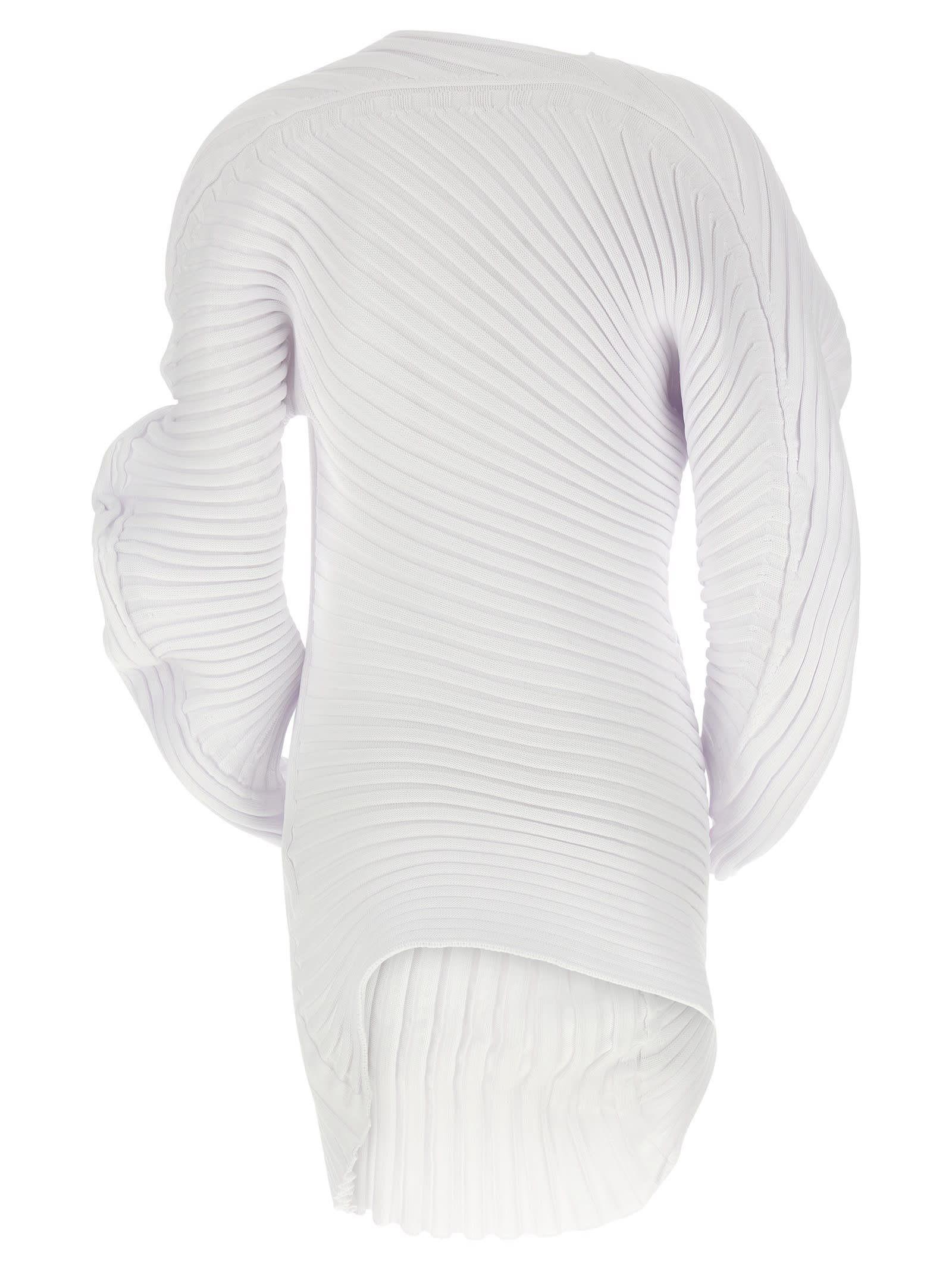 Issey Miyake Asymmetric Cardigan In White