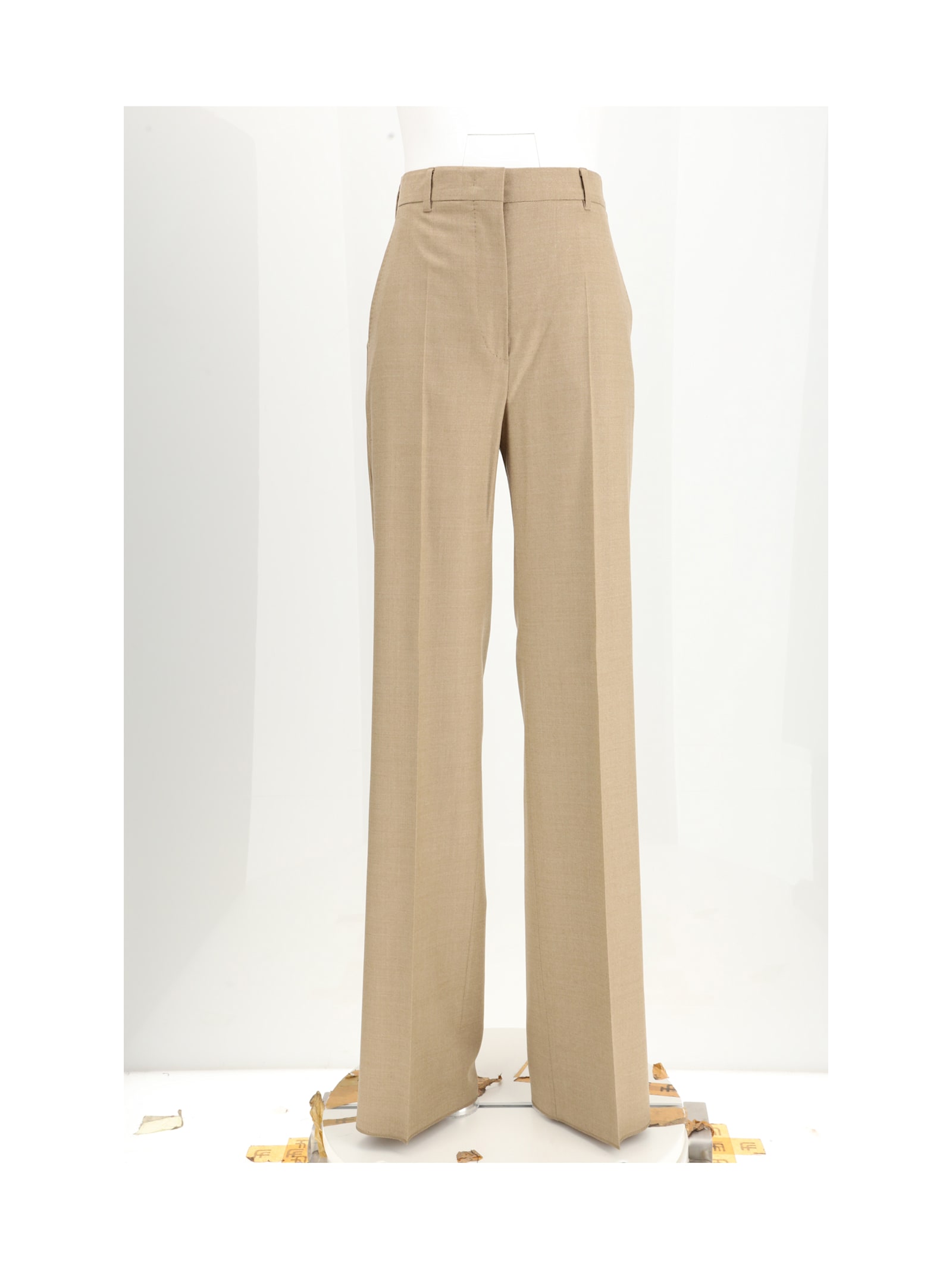 Max Mara Casual Pants With Belt Loops In Brown