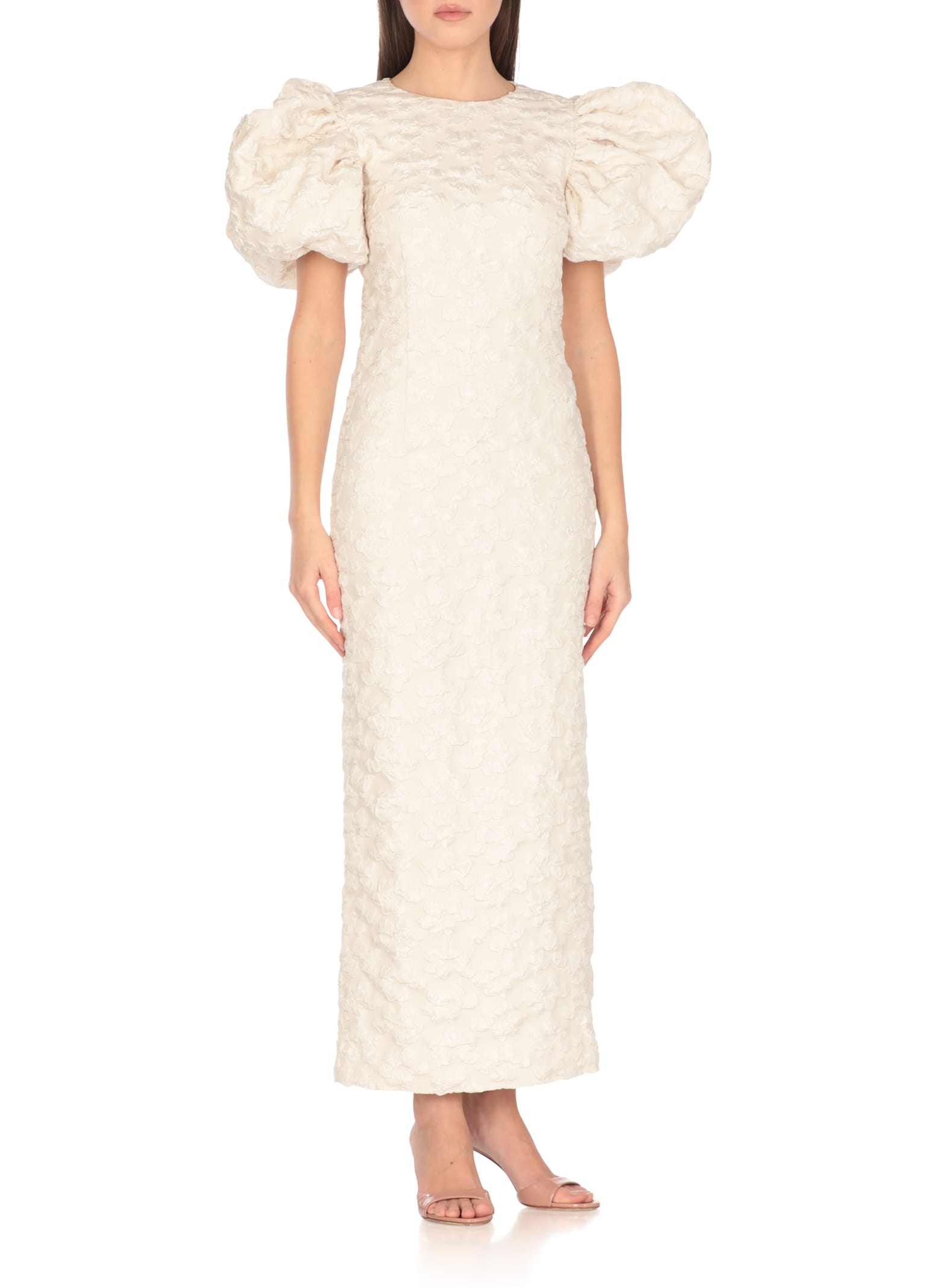 Rotate Birger Christensen Viscose Dress In Bianco