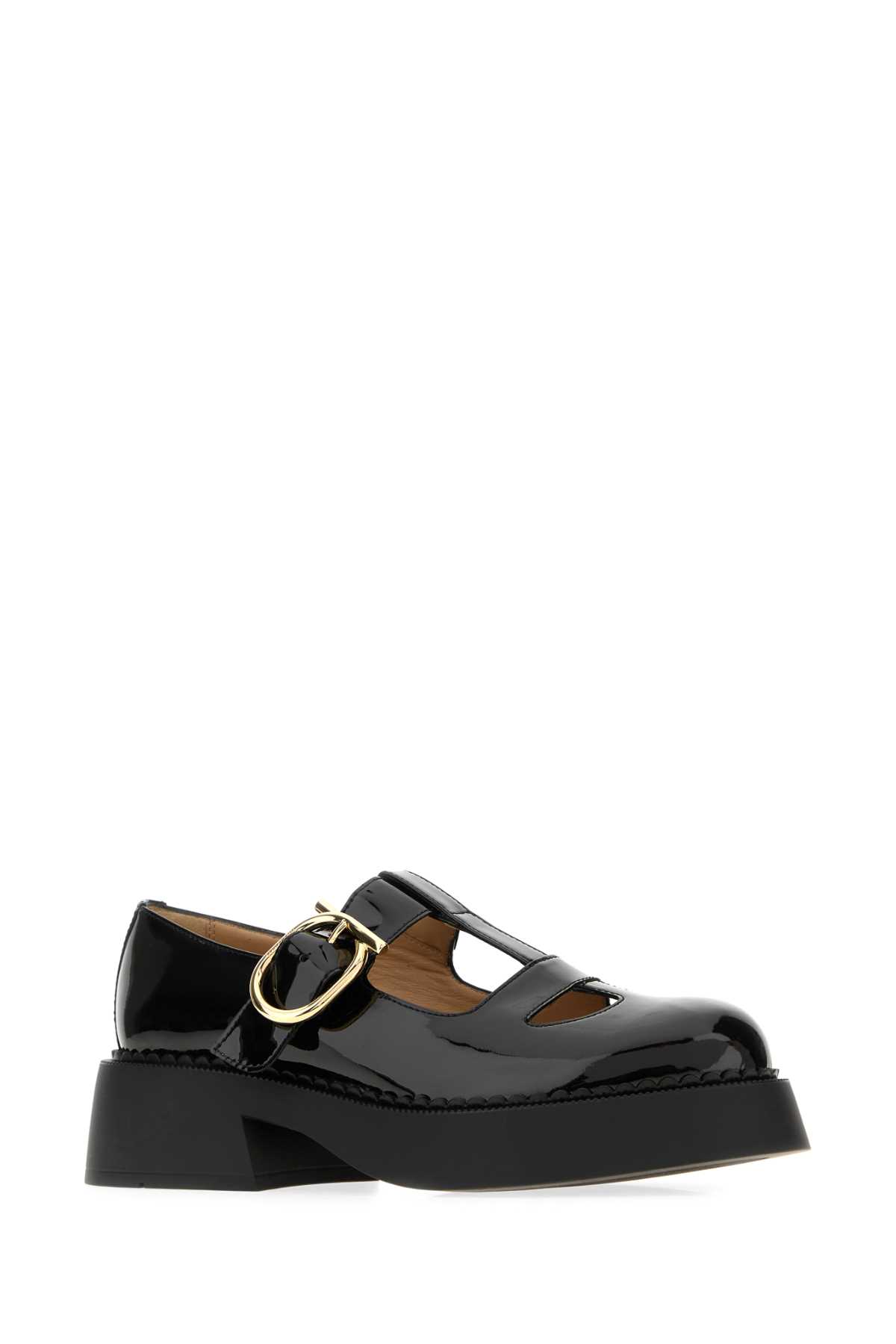 Ferragamo Black Leather Zoey Ballerinas