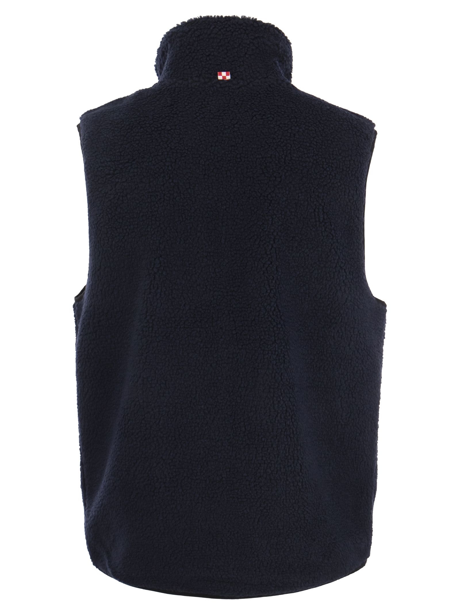 Shop Mc2 Saint Barth Sherpa Waistcoat With Patch Pockets In Blue