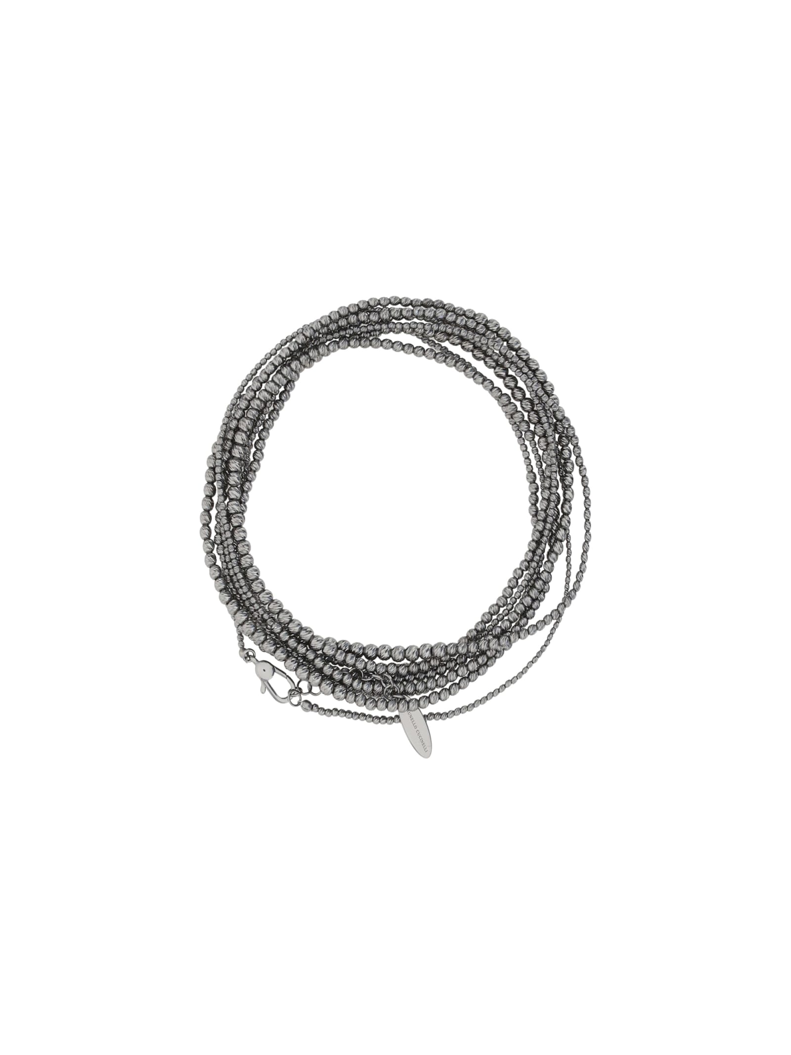 Shop Brunello Cucinelli Bracelet In Rodio Nero