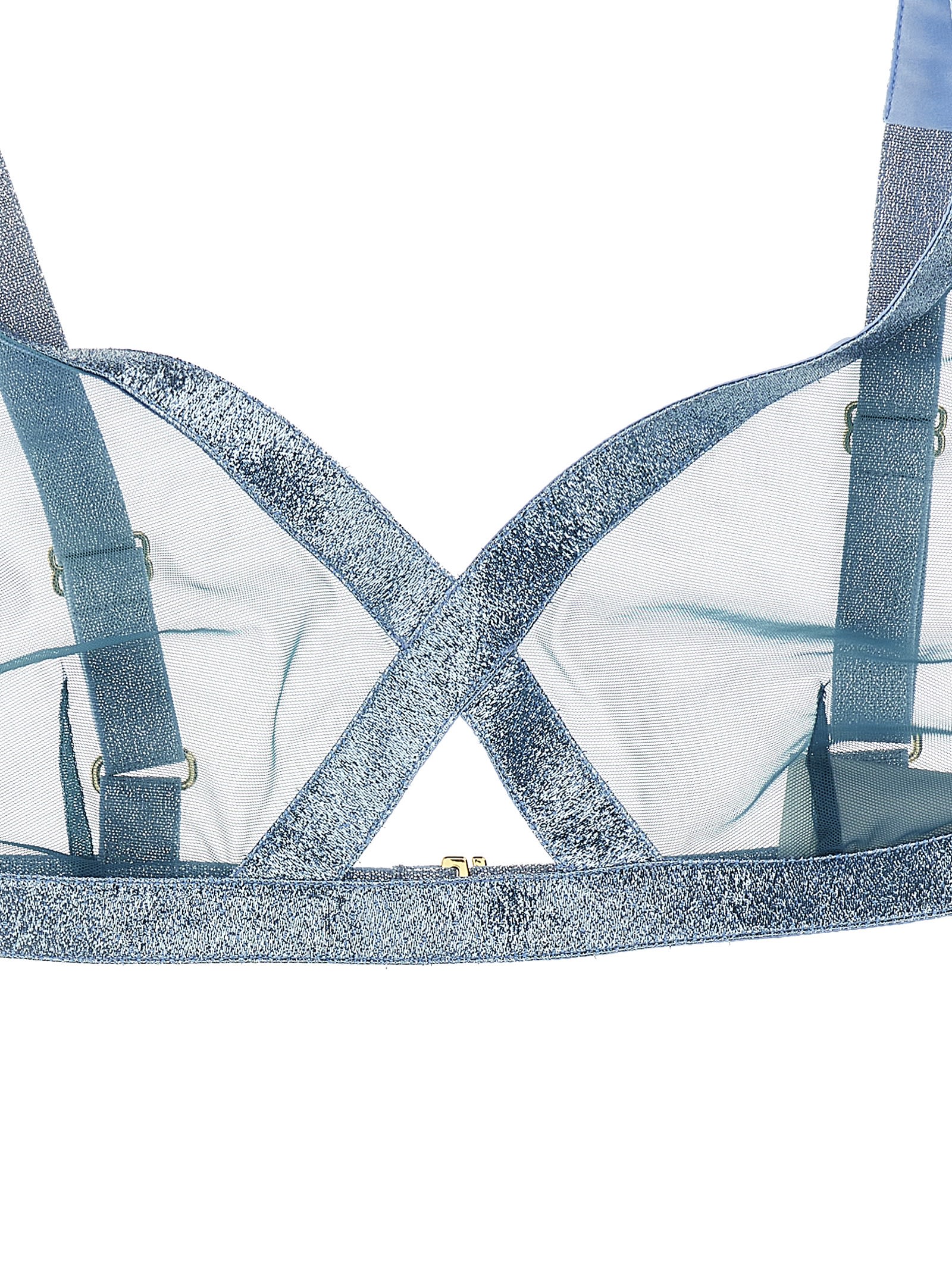 Tom Ford Iridescent Sable Tulle Top Underwear And Body Light Blue In Blue