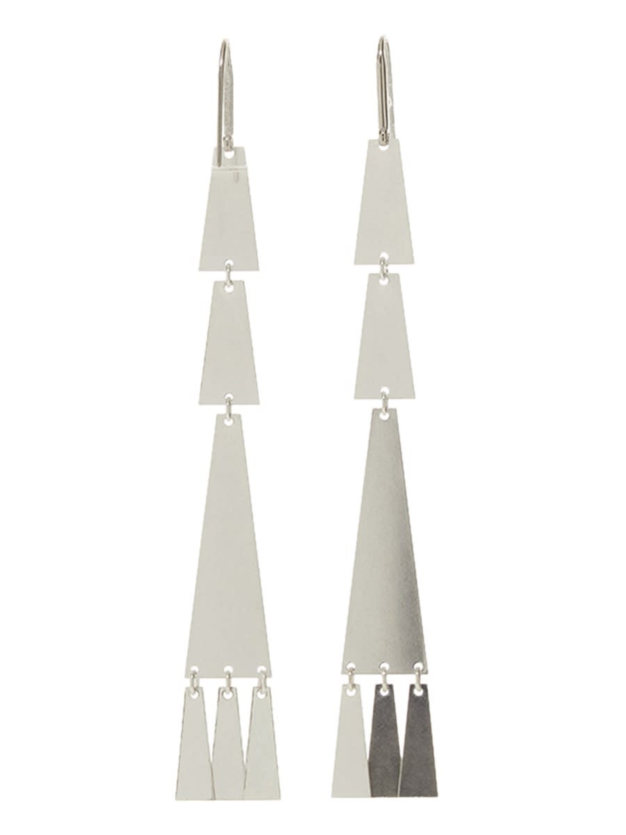 Isabel Marant Hanging Geometric Metallic Earrings In Silver