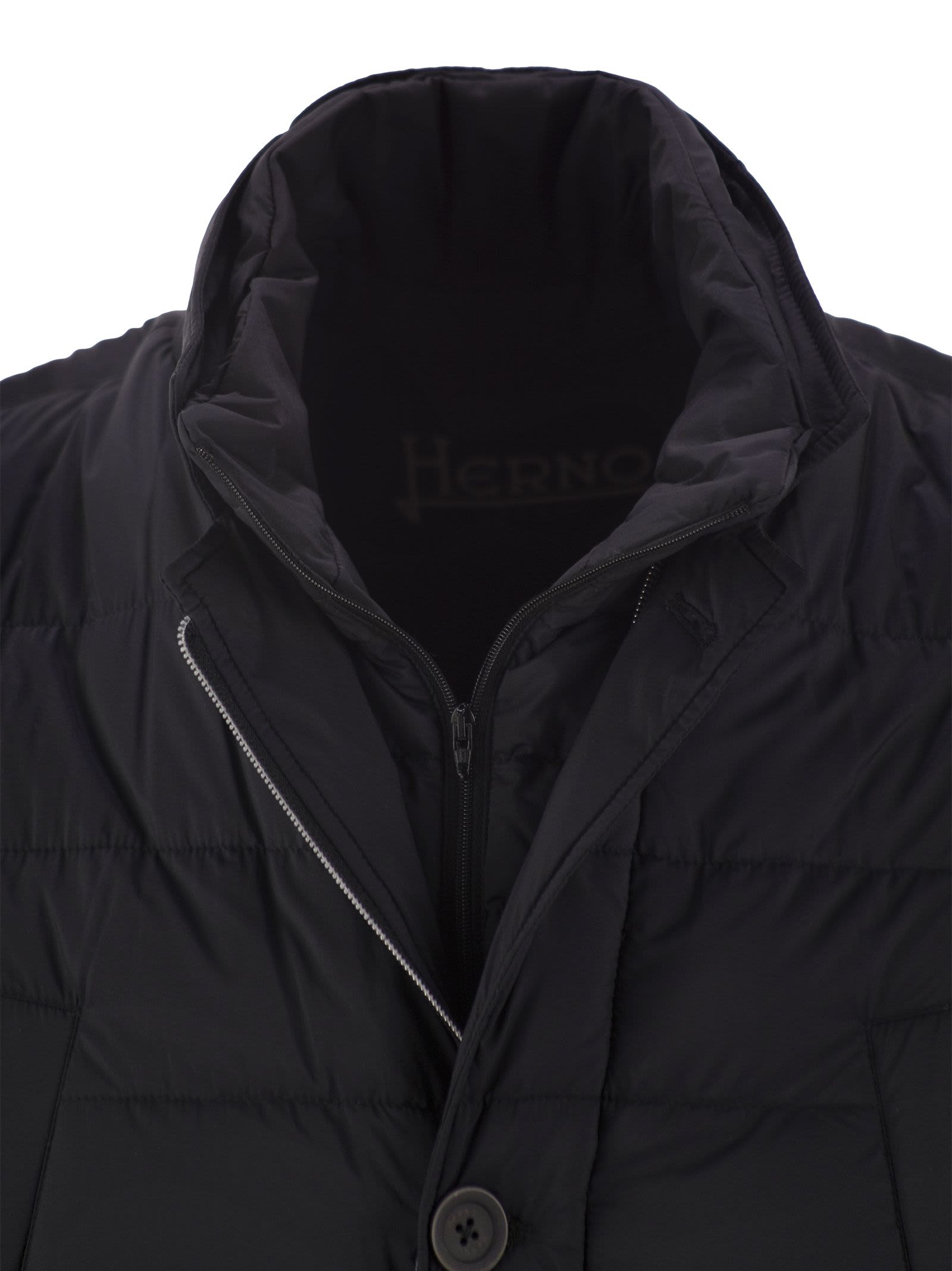 Shop Herno Long Padded Coat In Black