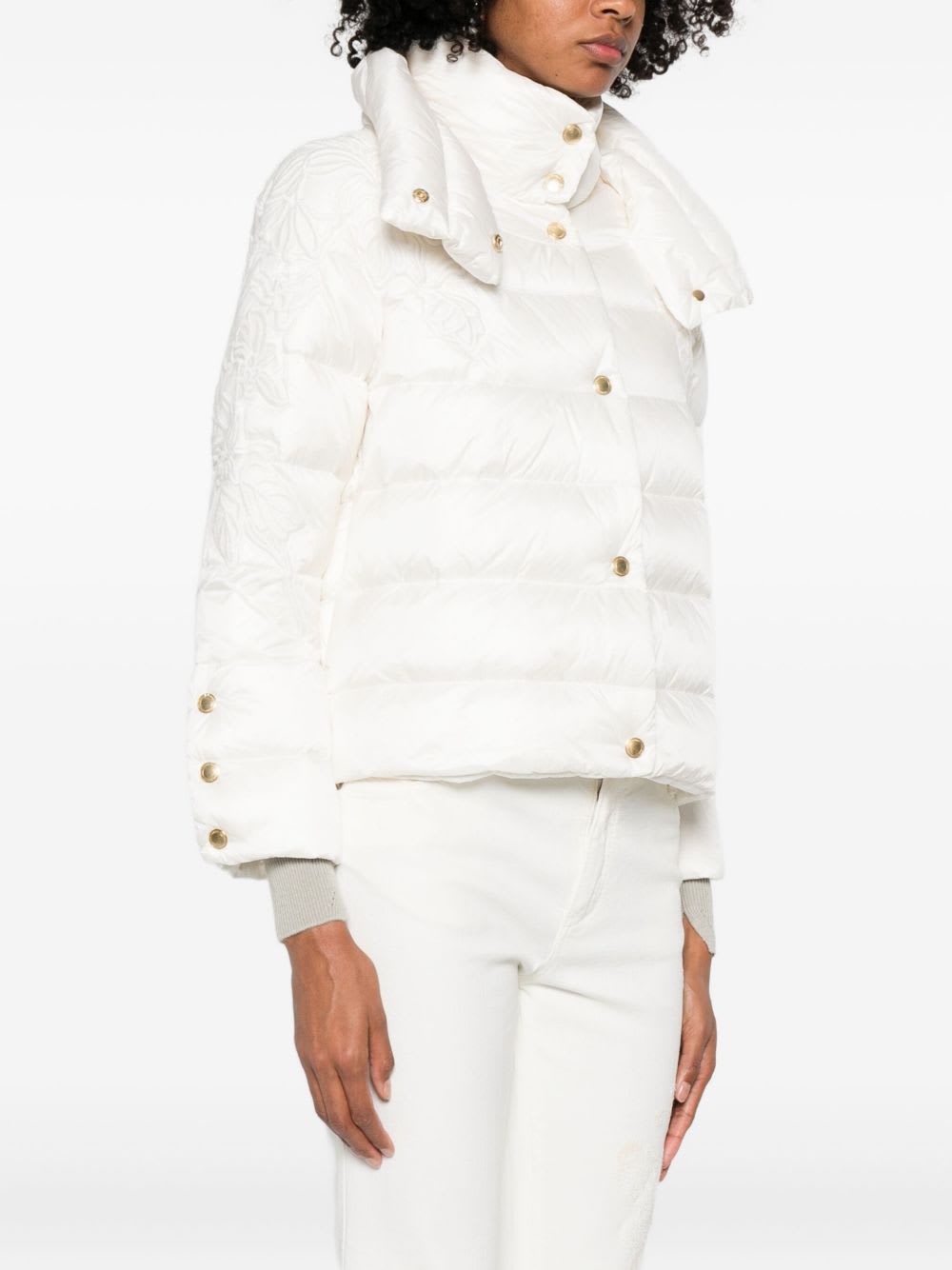Ermanno Firenze High-neck Puffer Jacket In White