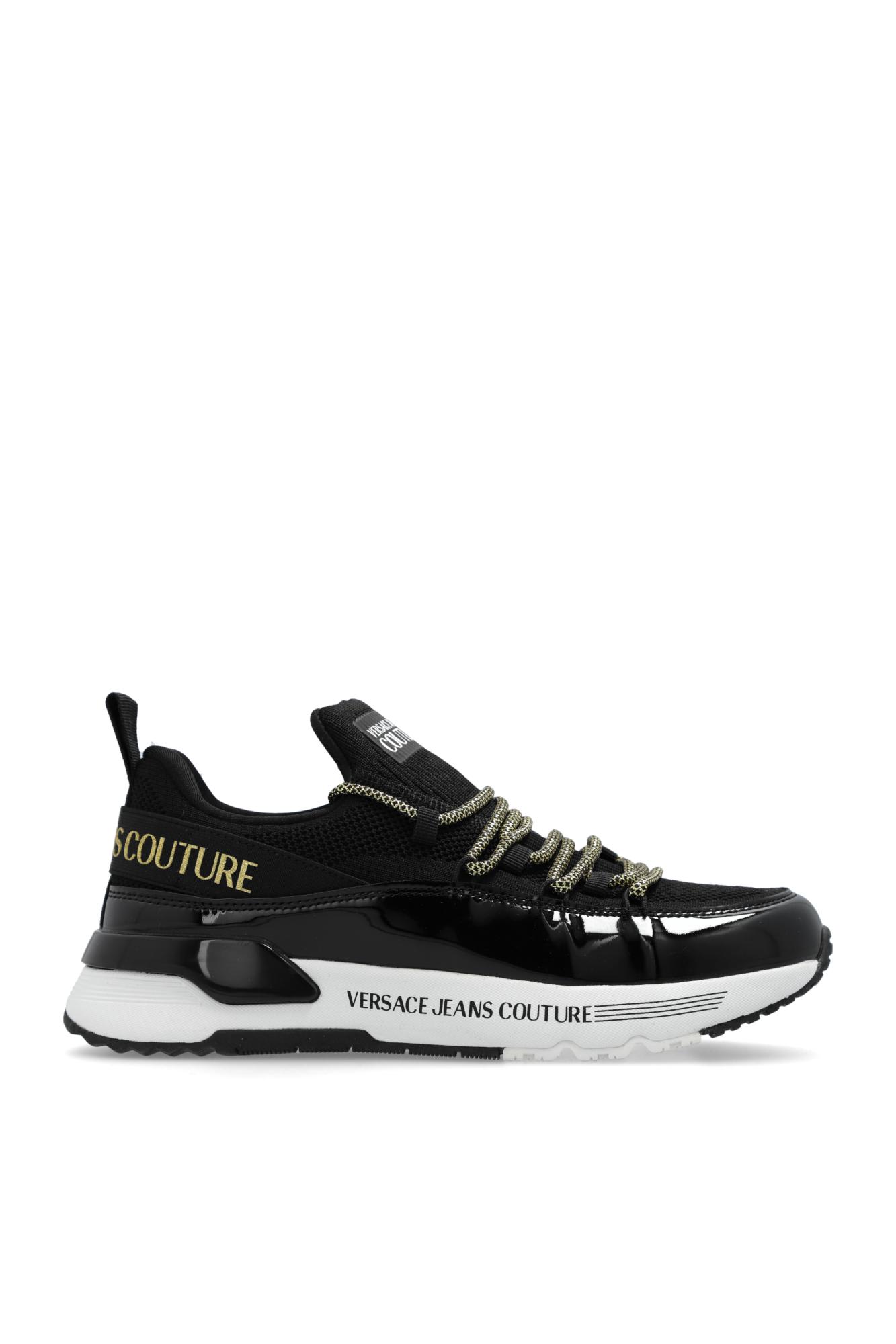 Shop Versace Jeans Couture Sports Shoes With Logo In Black