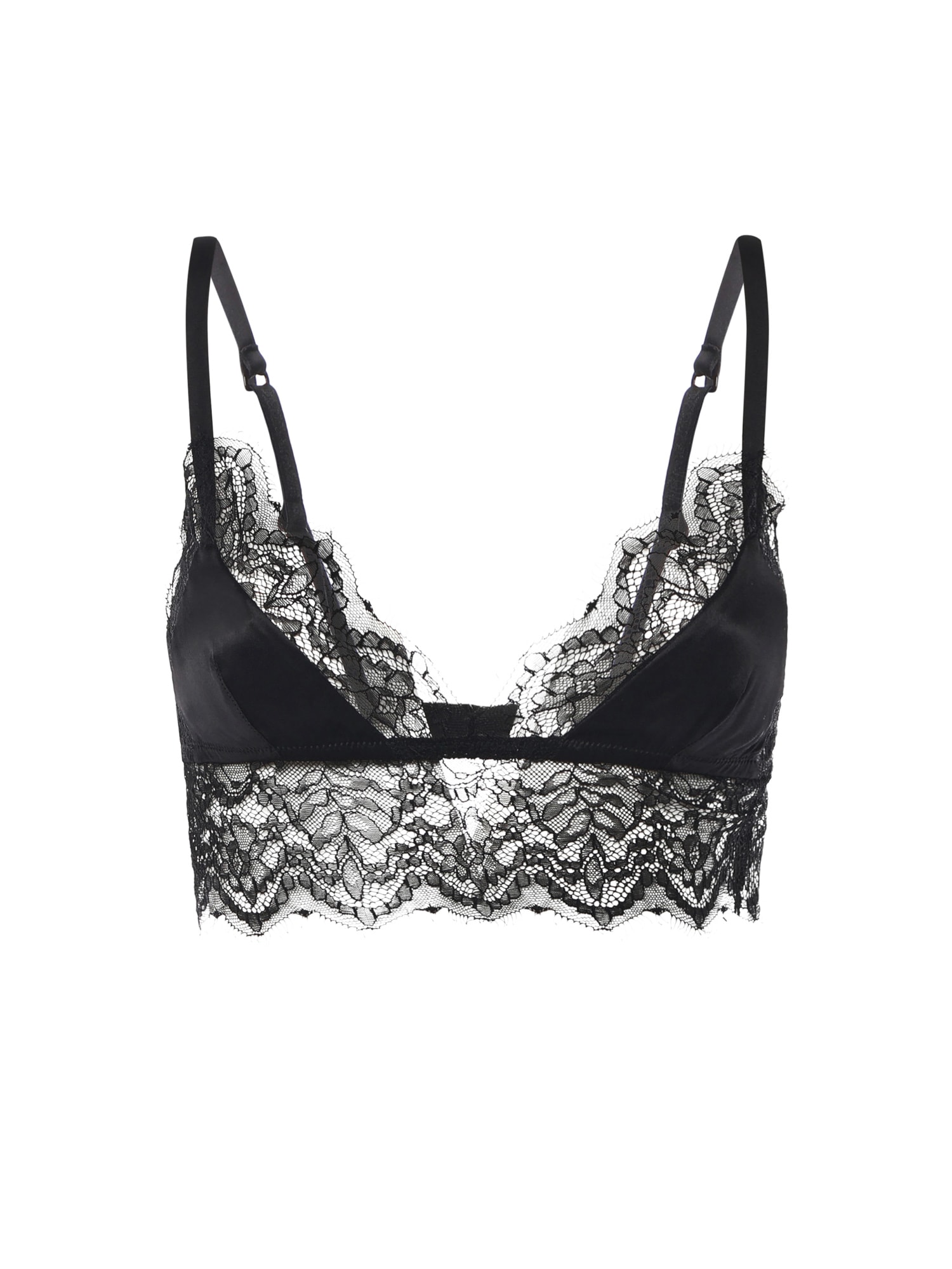 Dolce & Gabbana Silk Satin Soft-cup Bralette In Black