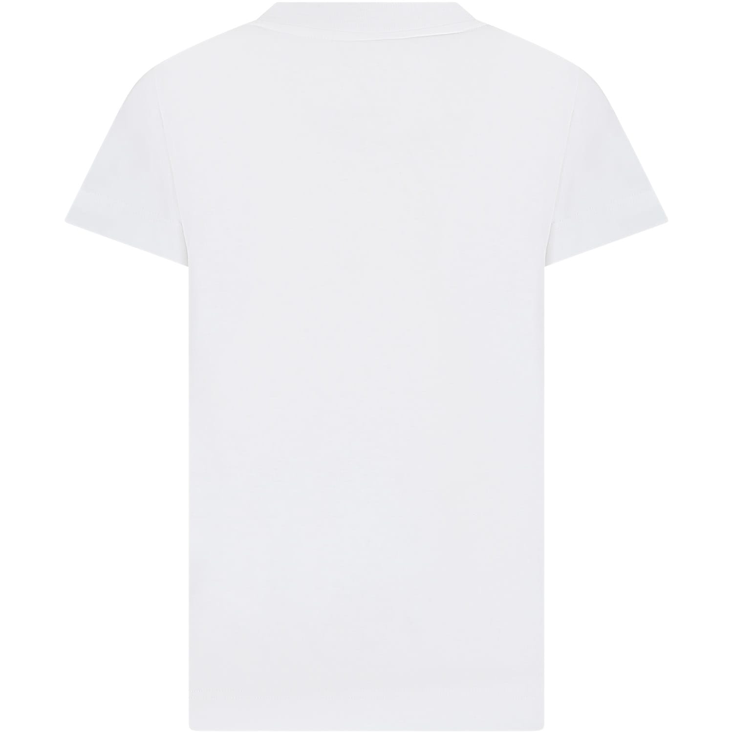 Shop Fendi White T-shirt For Girl With Print And Ff